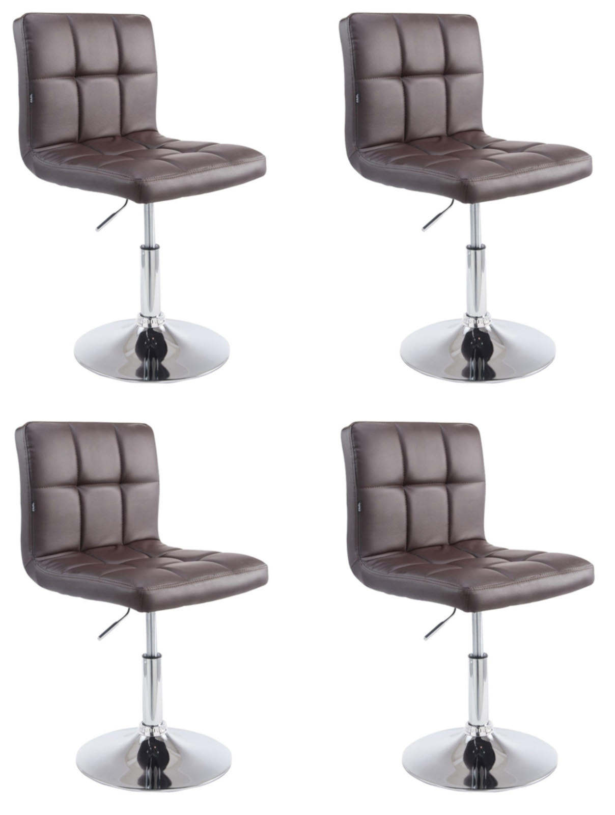 Lot de 4 chaises lounge Palma V2 en similicuir ajustable et pivotant
