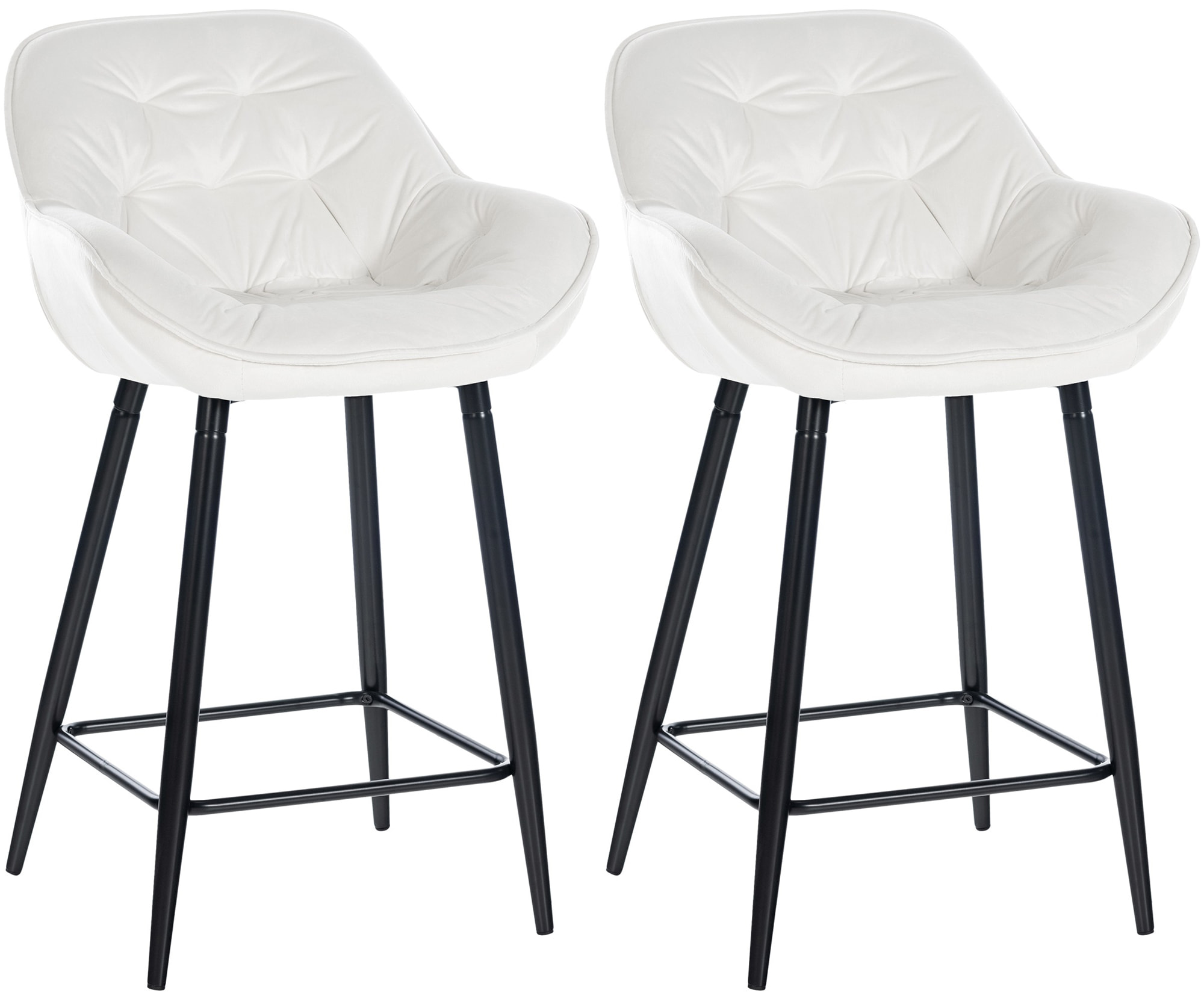 Lot de 2 tabourets de bar Gibson velours hauteur d'assise 76 cm