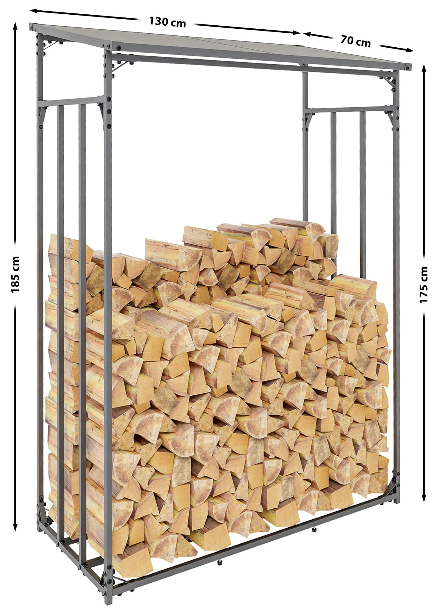 Abri pour bois de chauffage Ruston en Aluminium