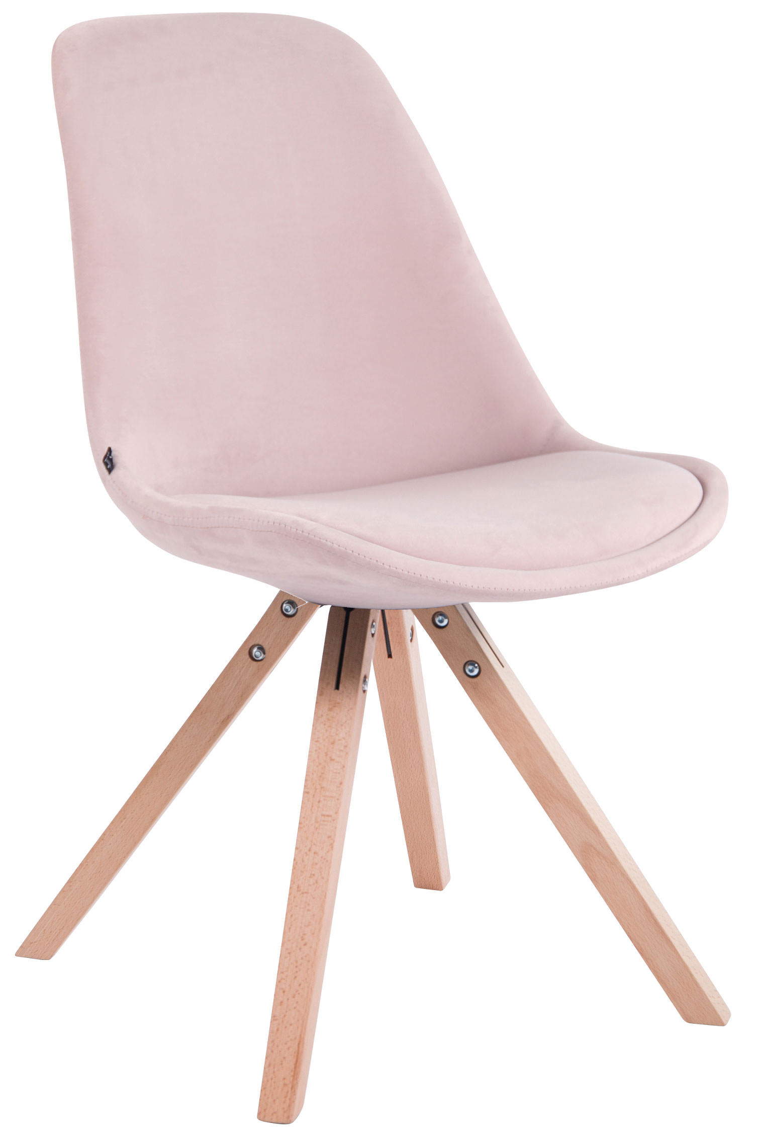 Lot de 4 Chaises de salle à manger Toulouse Velours Pieds carrés bois