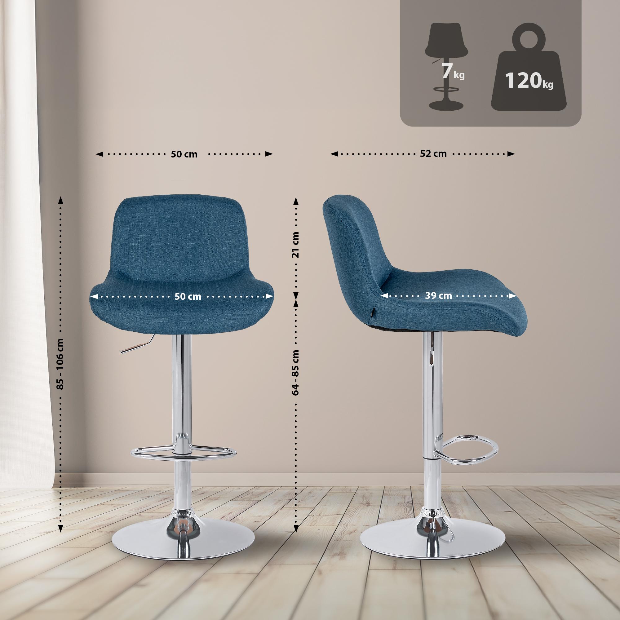Lot de 2 tabourets de bar Solon chromés