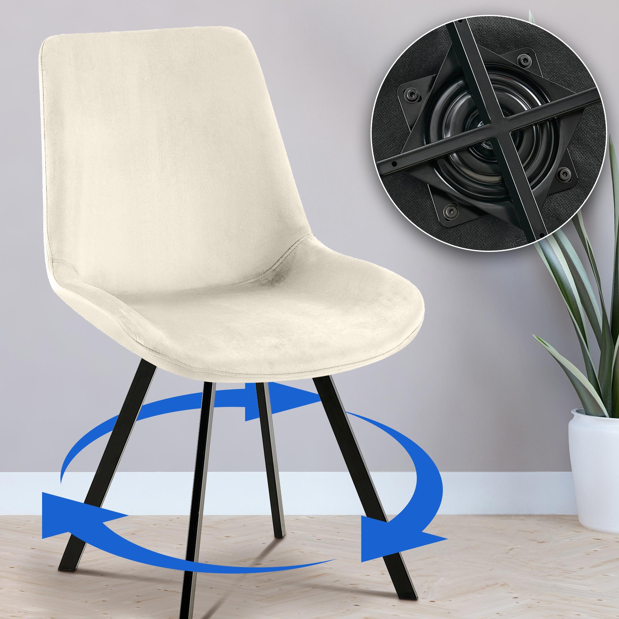 Lot de 2 chaises de salle à manger Lewes velours