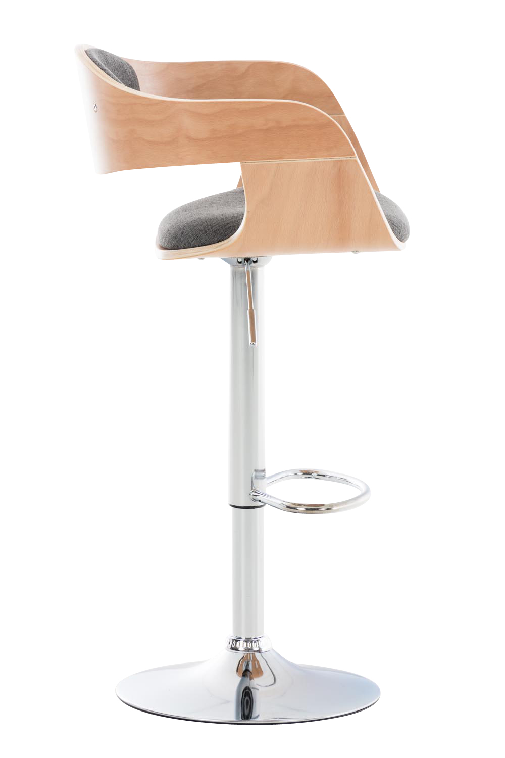 Lot de 2 tabourets de bar Kingston en tissu avec piètement en métal aspect chromé