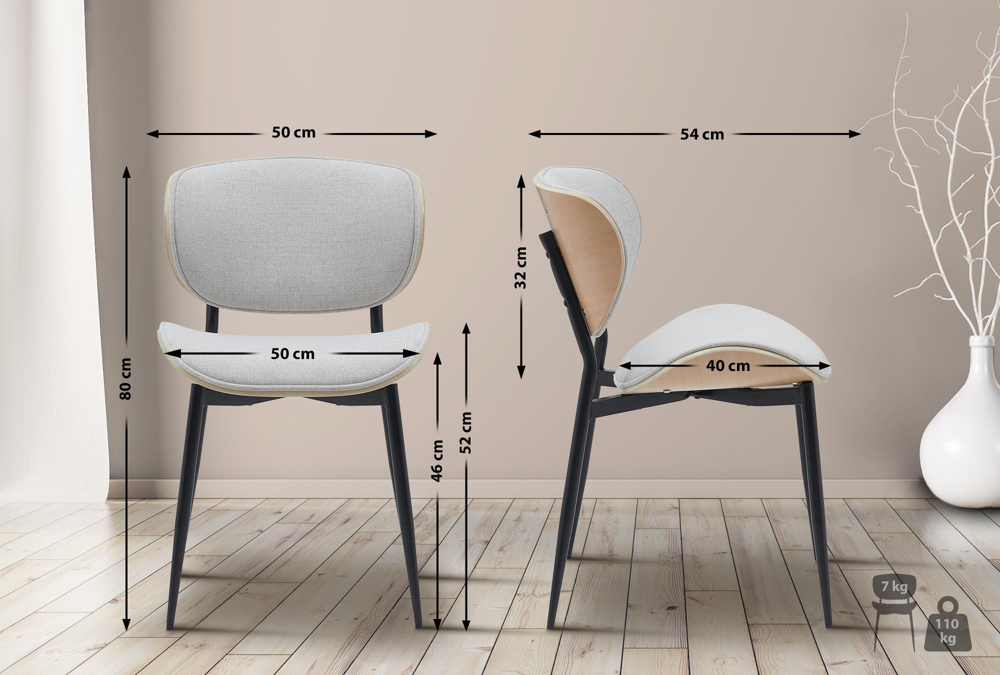 Lot de 2 chaises visiteurs Enid en similicuir ou en tissu