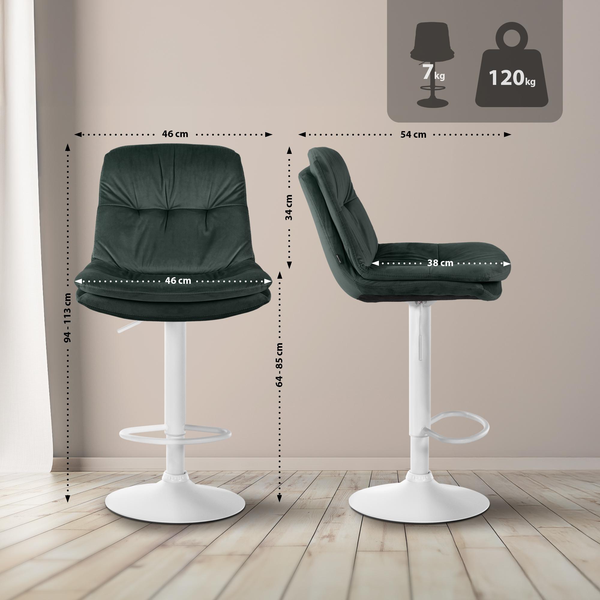 Tabouret de bar Laurel velours