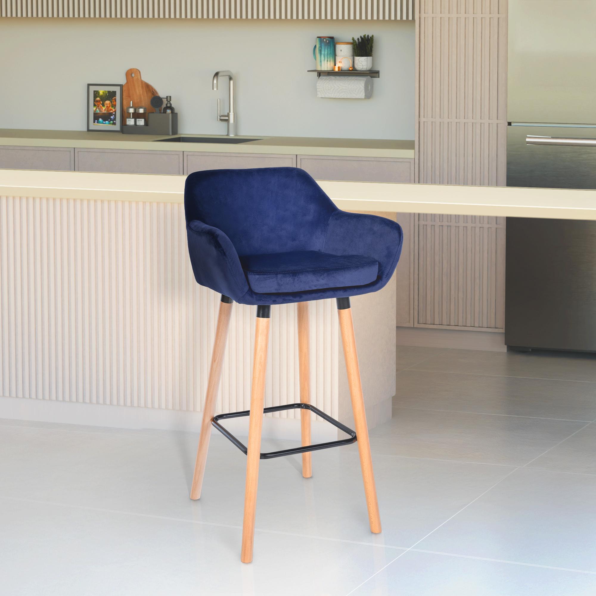 Lot de 2 tabourets de bar Grant en velours