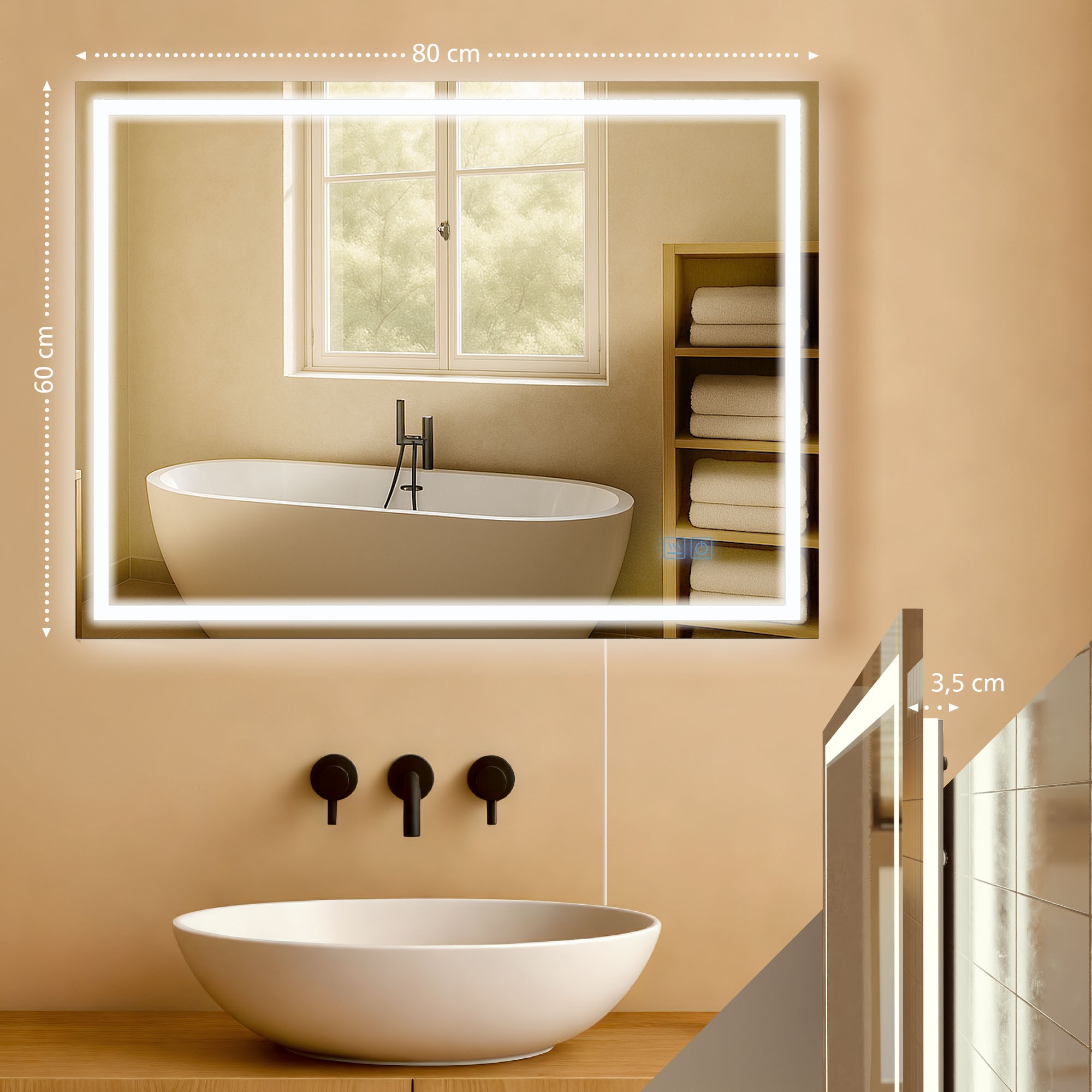 Miroir de salle de bain Jaffrey
