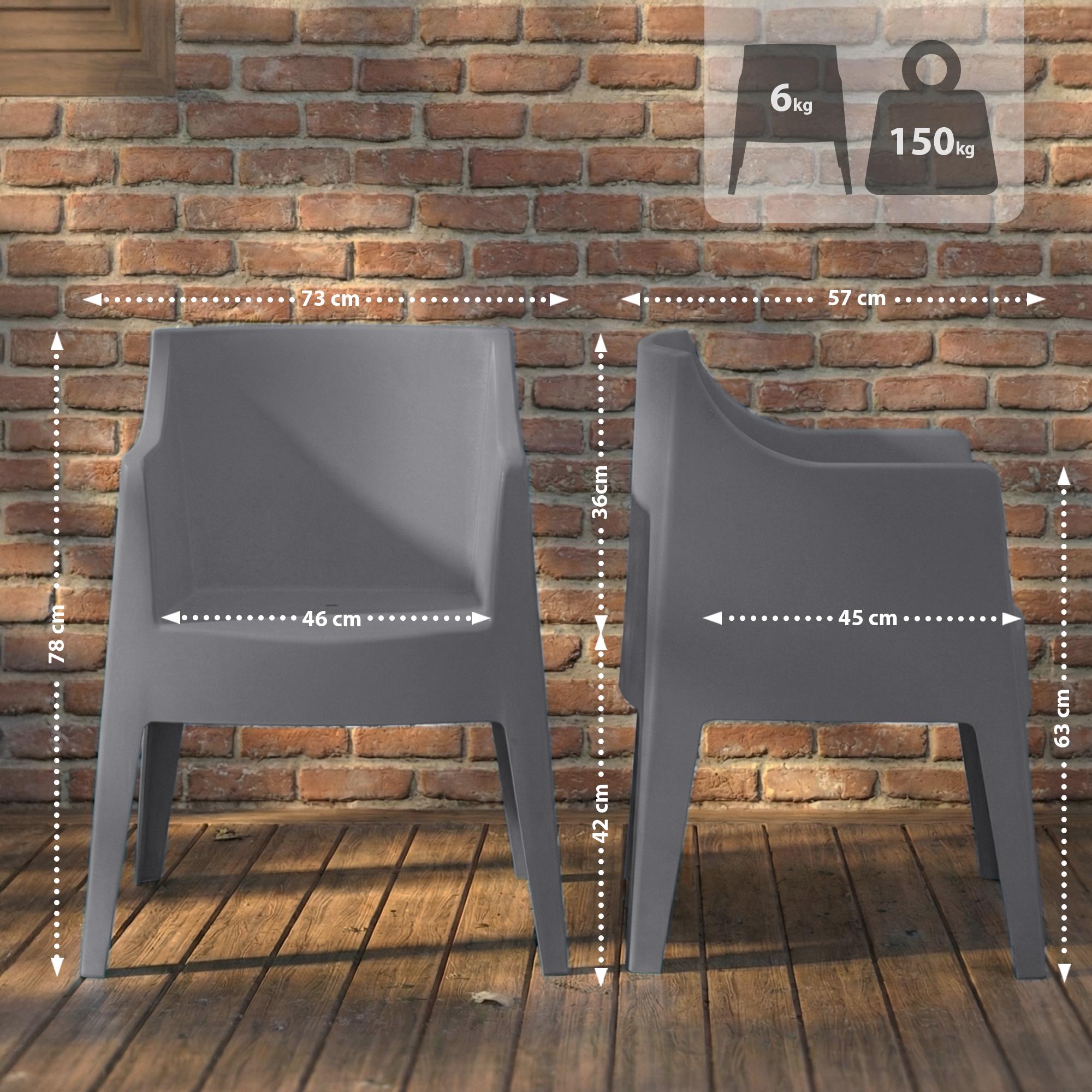Ensemble de 4 chaises de jardin Bartal