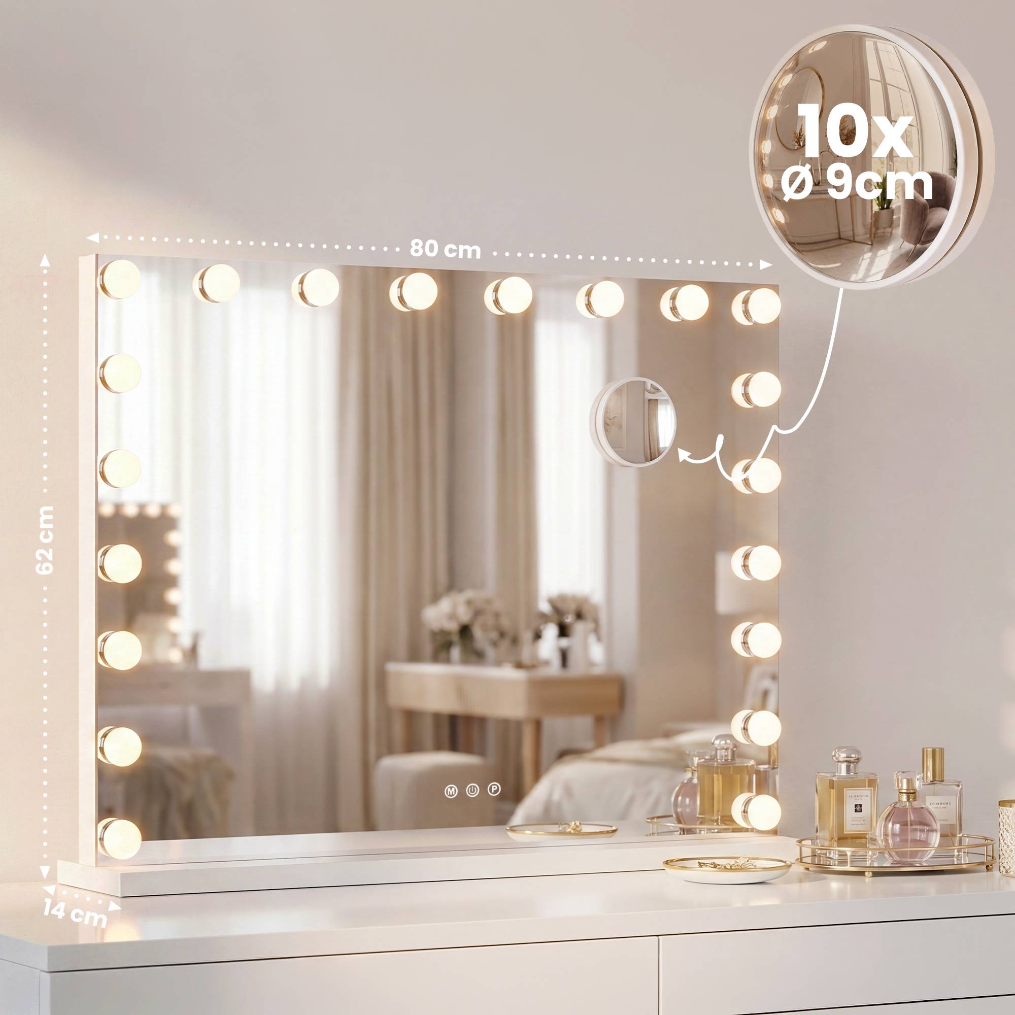 Miroir de maquillage Norlina avec Bluetooth