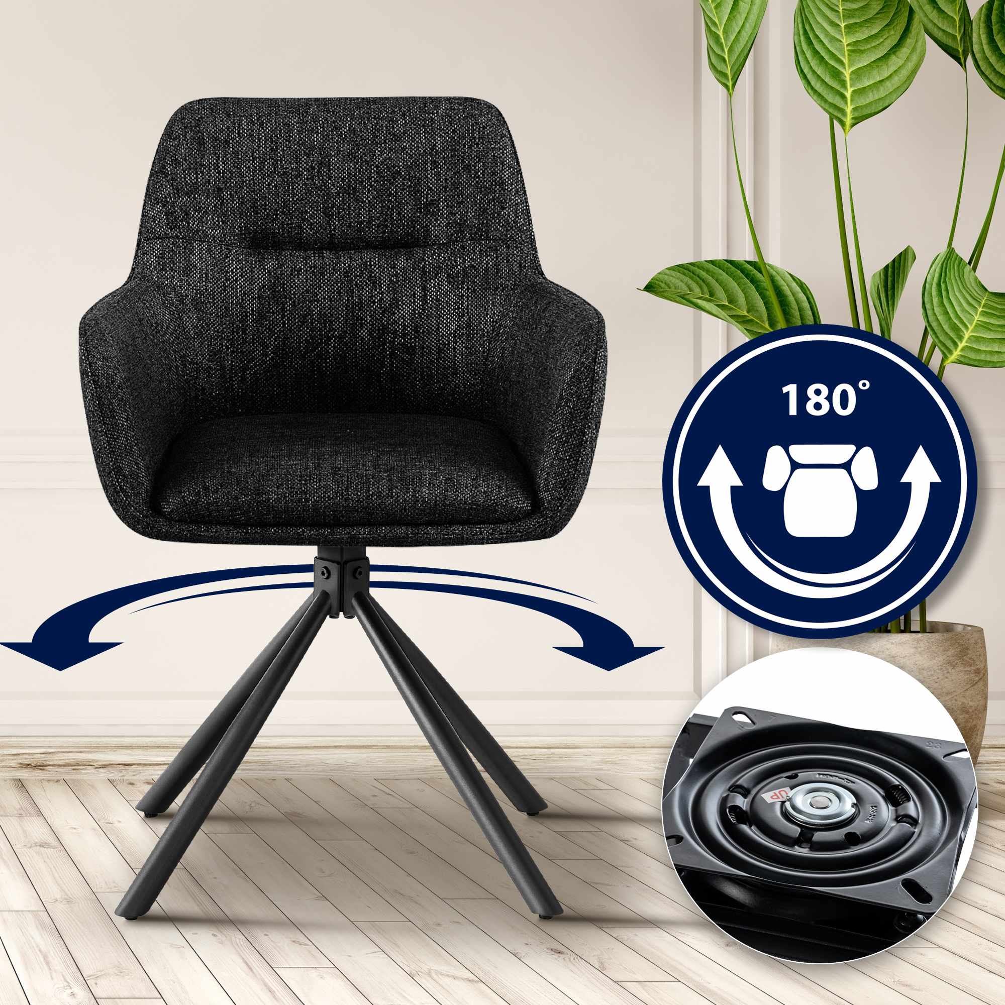 Lot de 2 chaises Tipton tissu