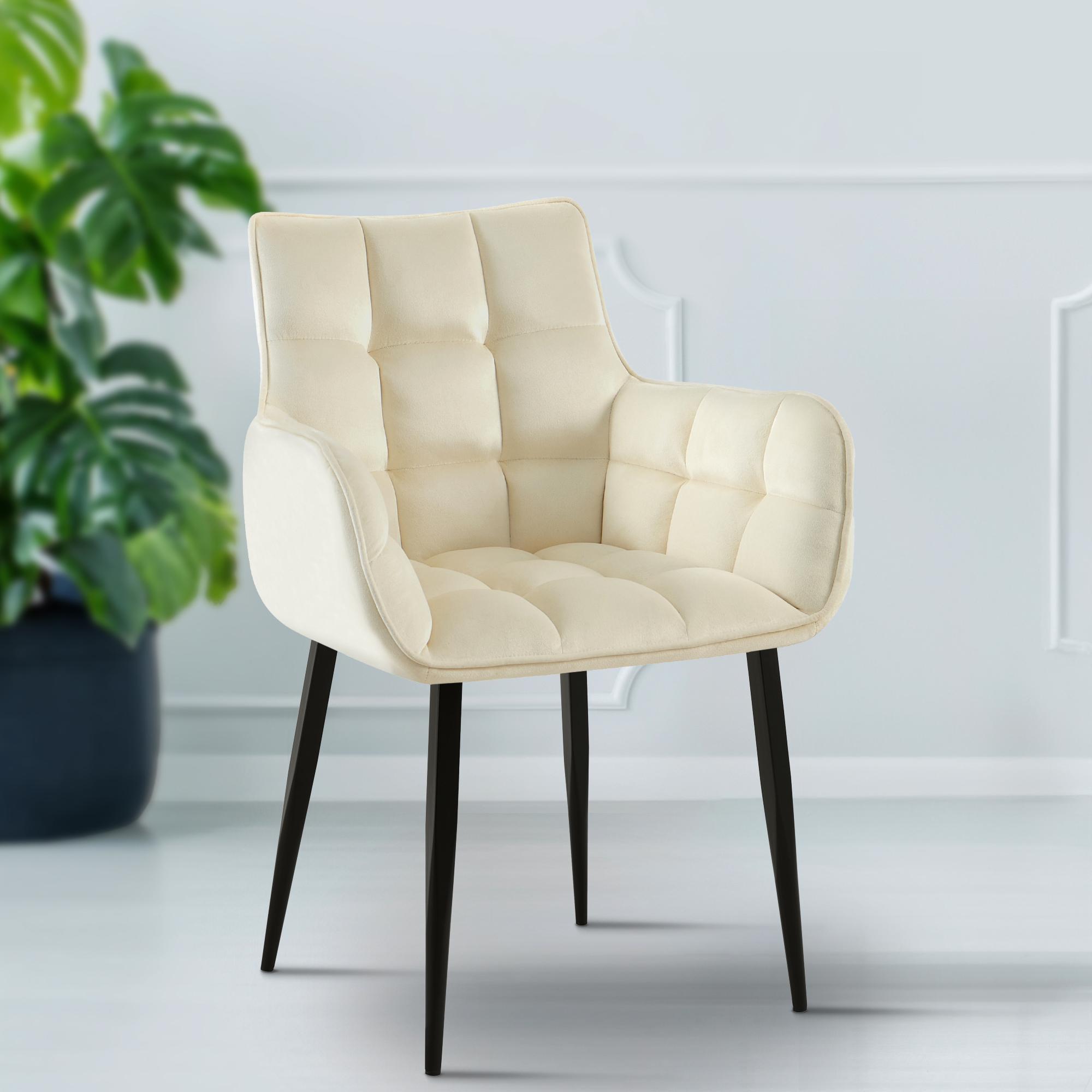 Lot de 2 chaises Tirana velours