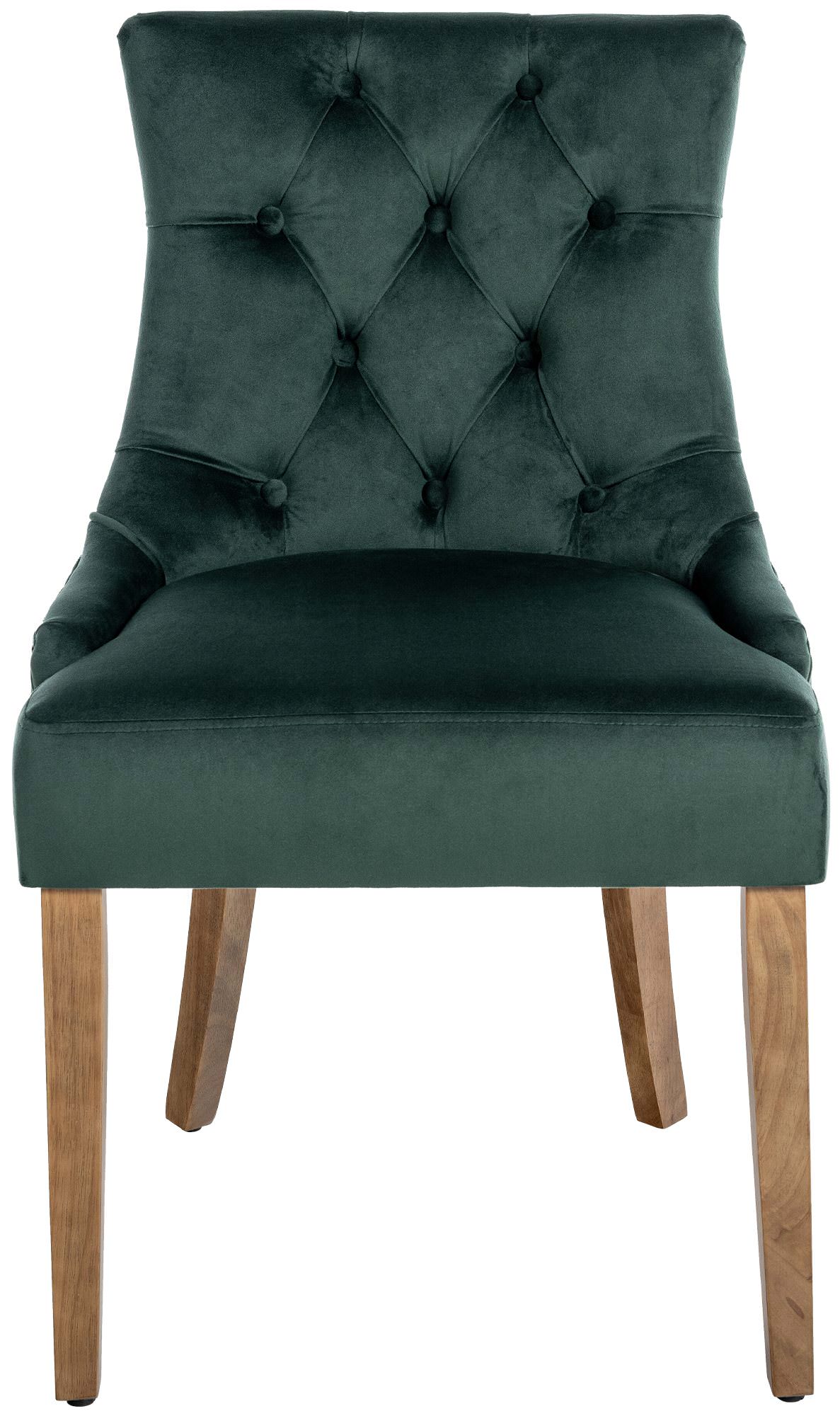 Chaise de salle à manger Aberdeen en Velours avec Piètement en bois d'hévéa
