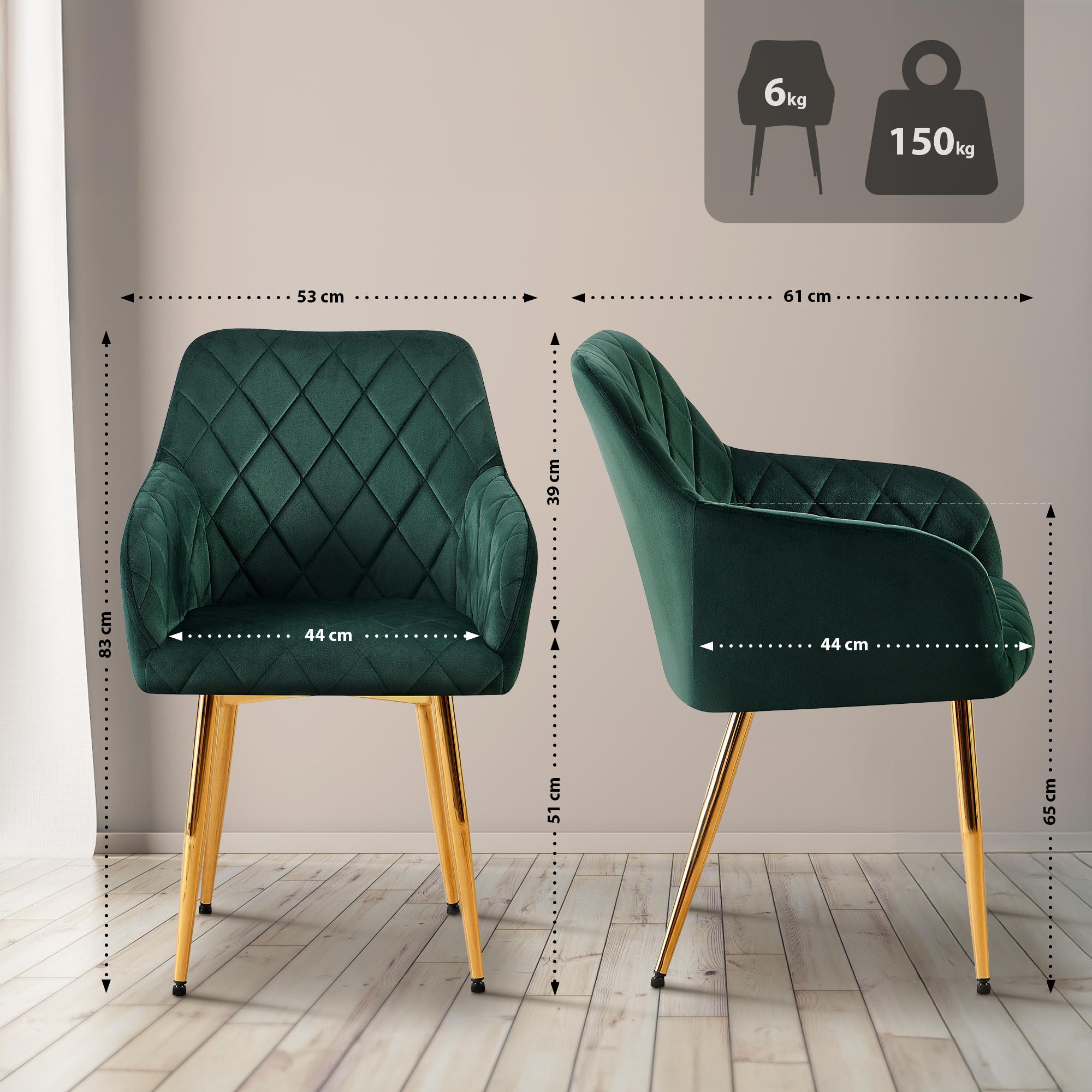 Chaise de salle à manger Monett Velours