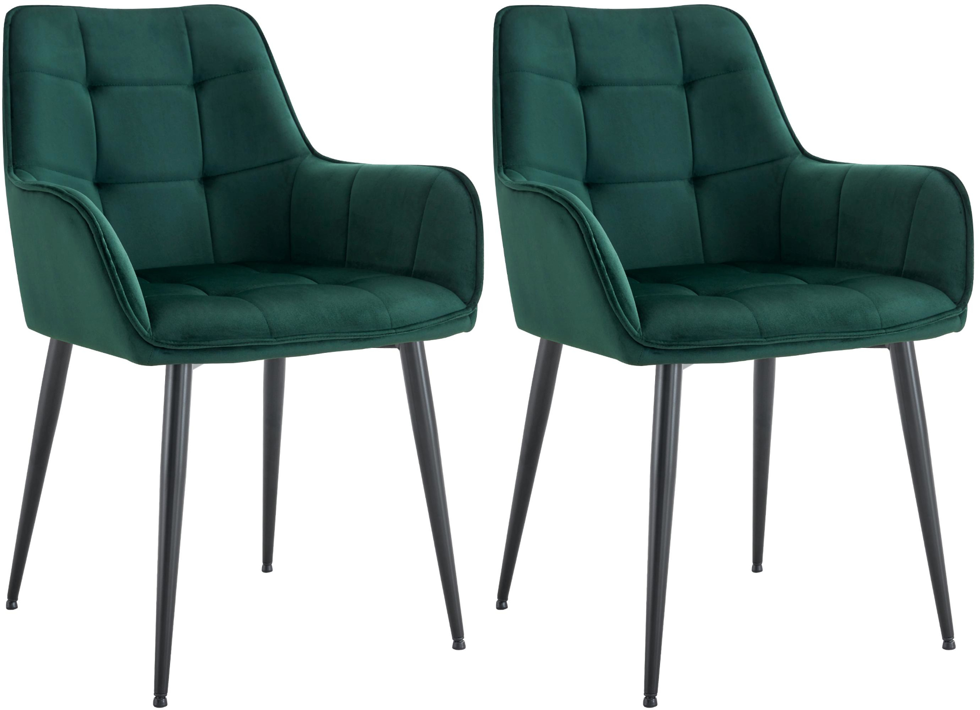 Lot de 2 chaises de salle à manger Ferndale velours