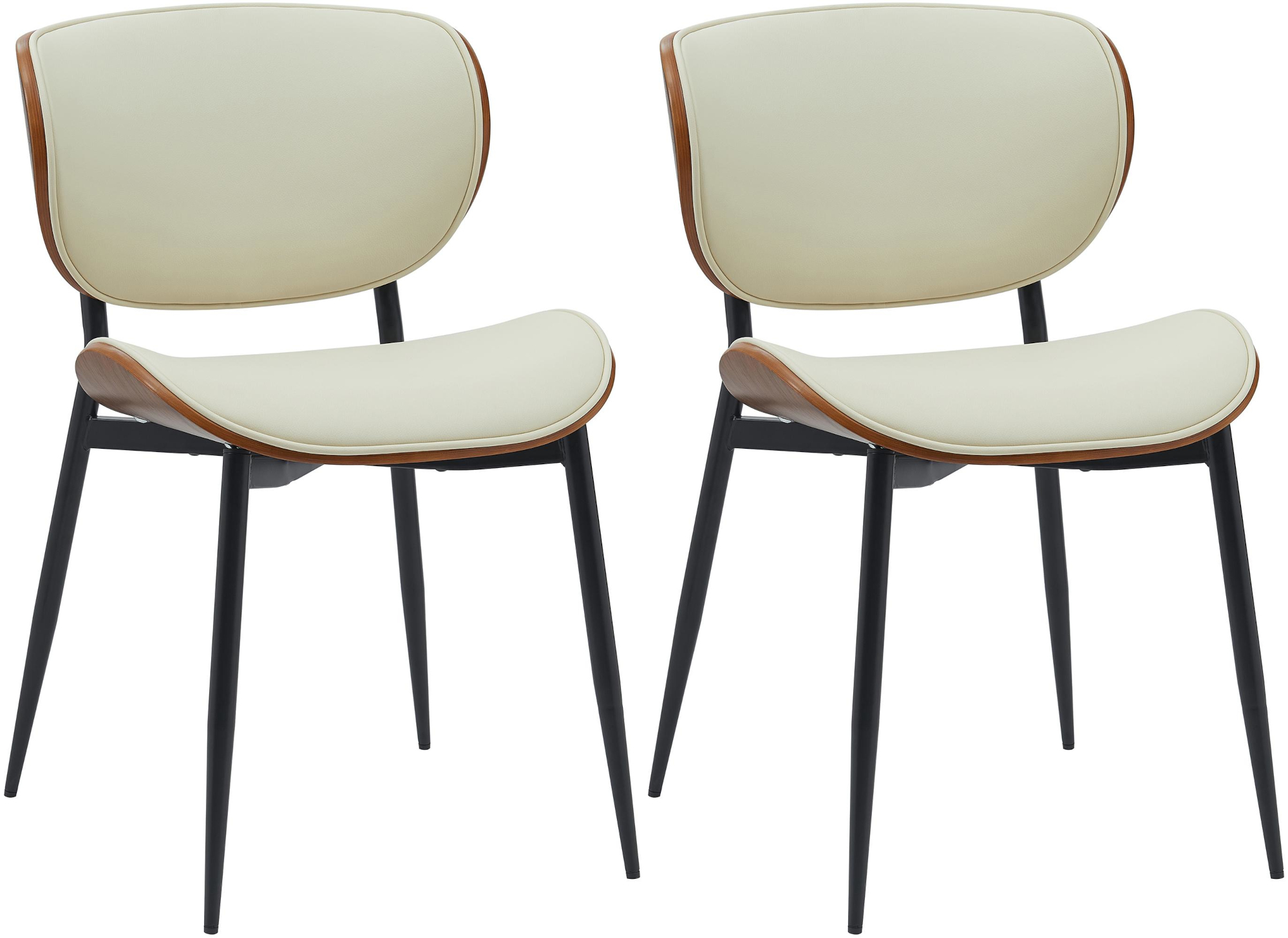 Lot de 2 chaises visiteurs Enid en similicuir ou en tissu