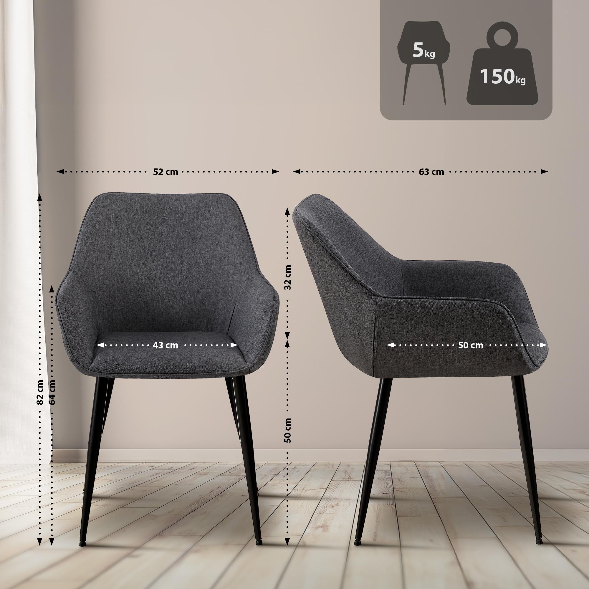 Lot de 2 chaises de salle à manger Luena