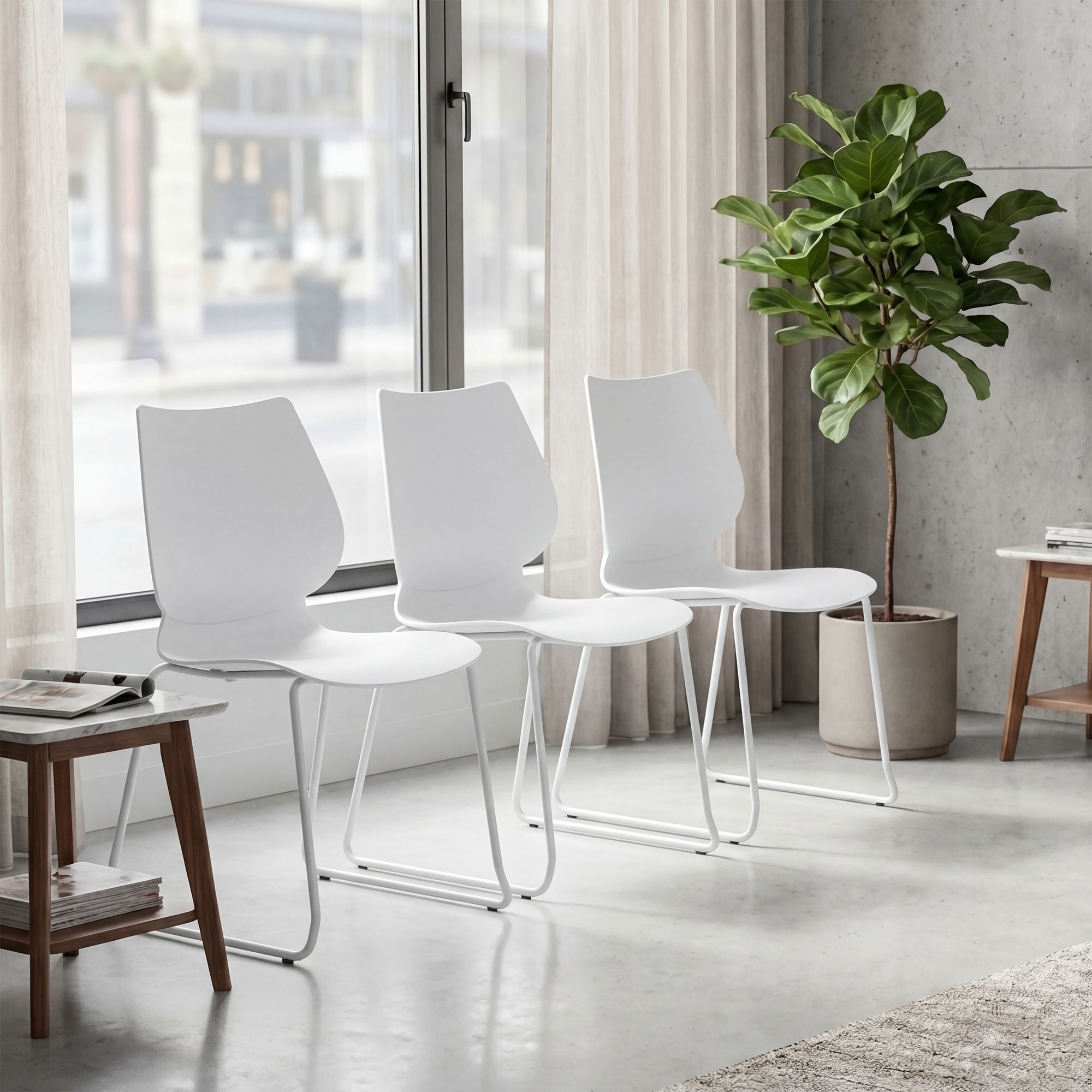 Lot de 4 chaises empilables Houma