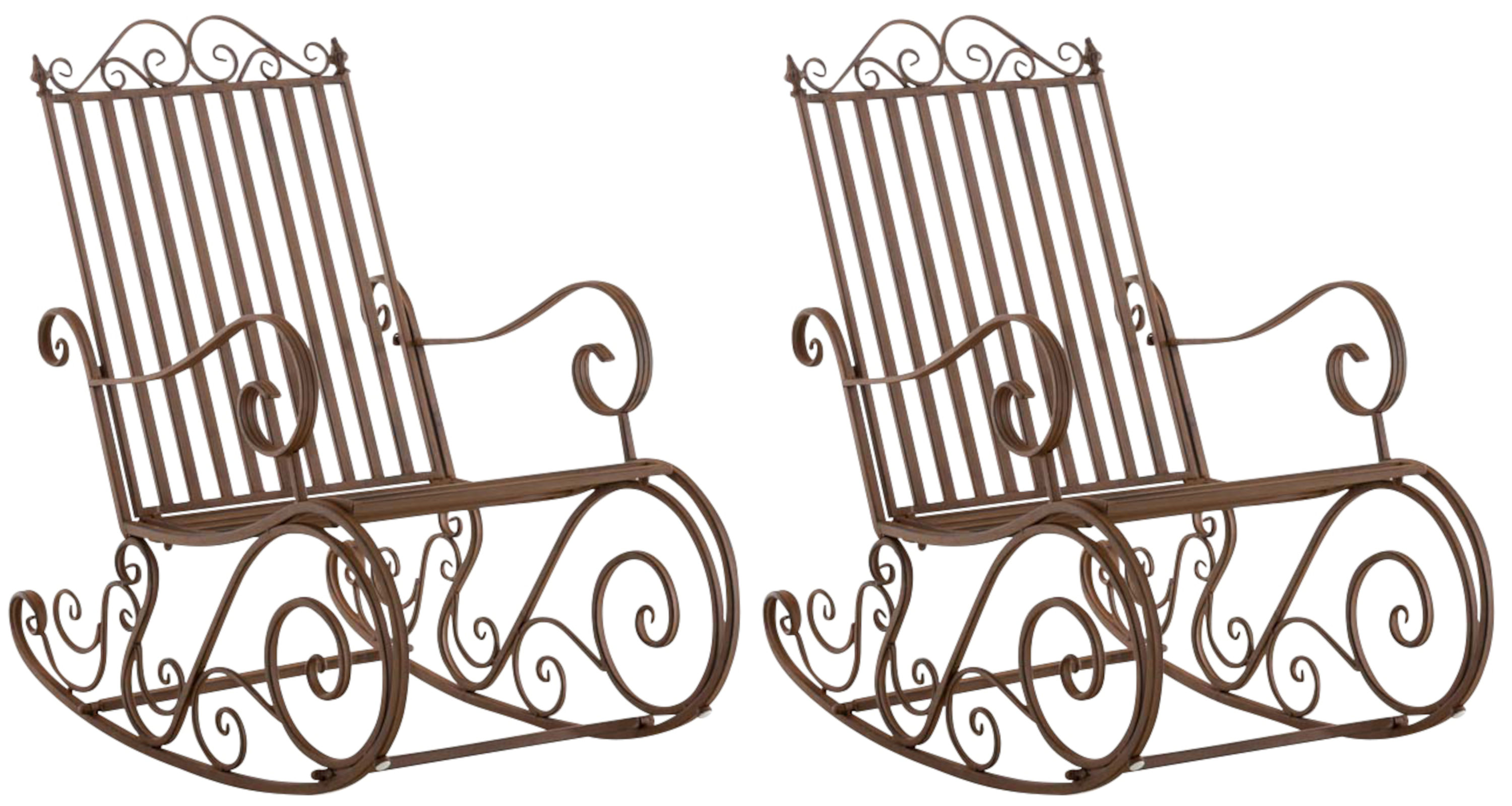 Lot de 2 Fauteuils à bascule d'extérieur Smilla en fer forgé