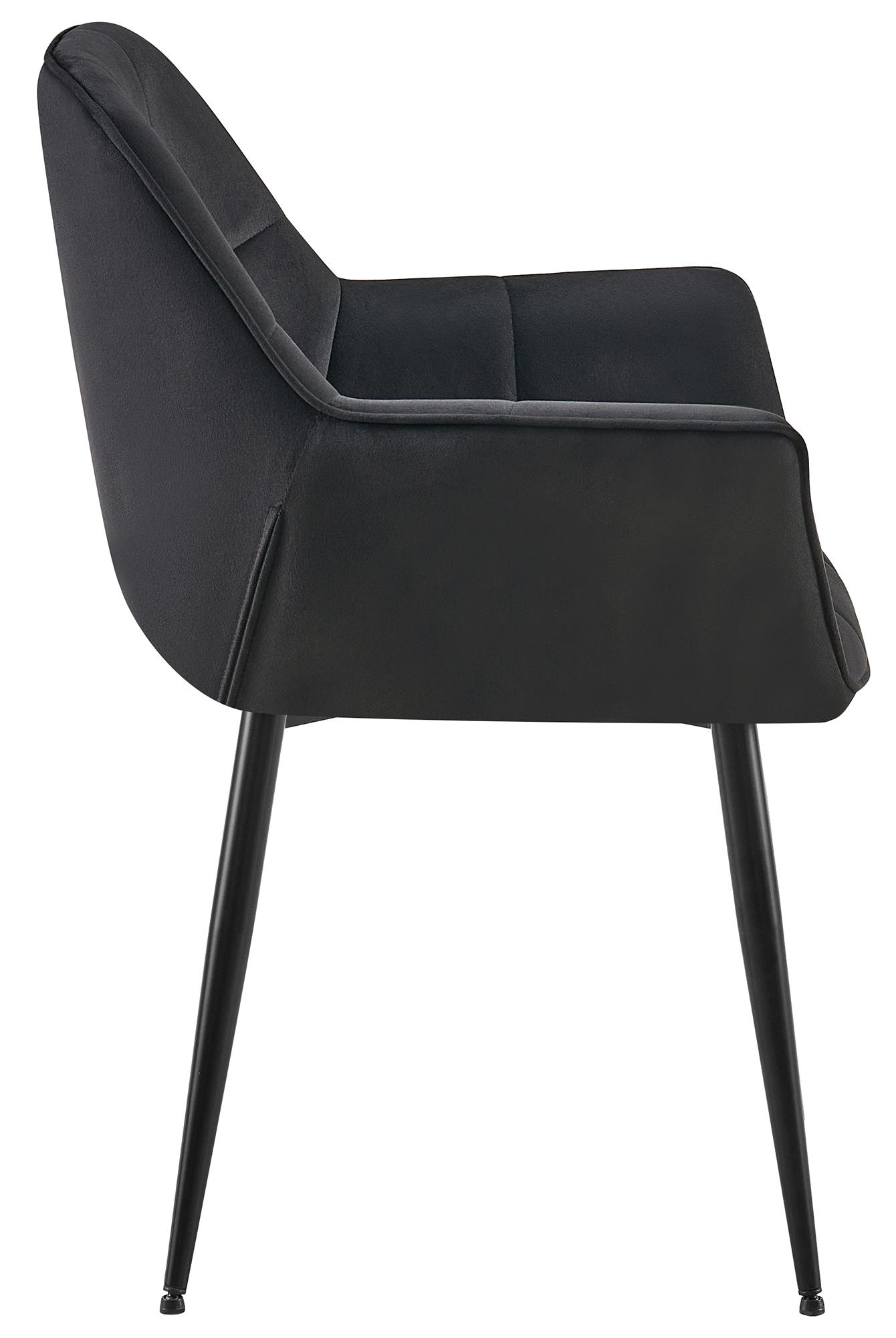 Lot de 2 chaises de salle à manger Roseville velours
