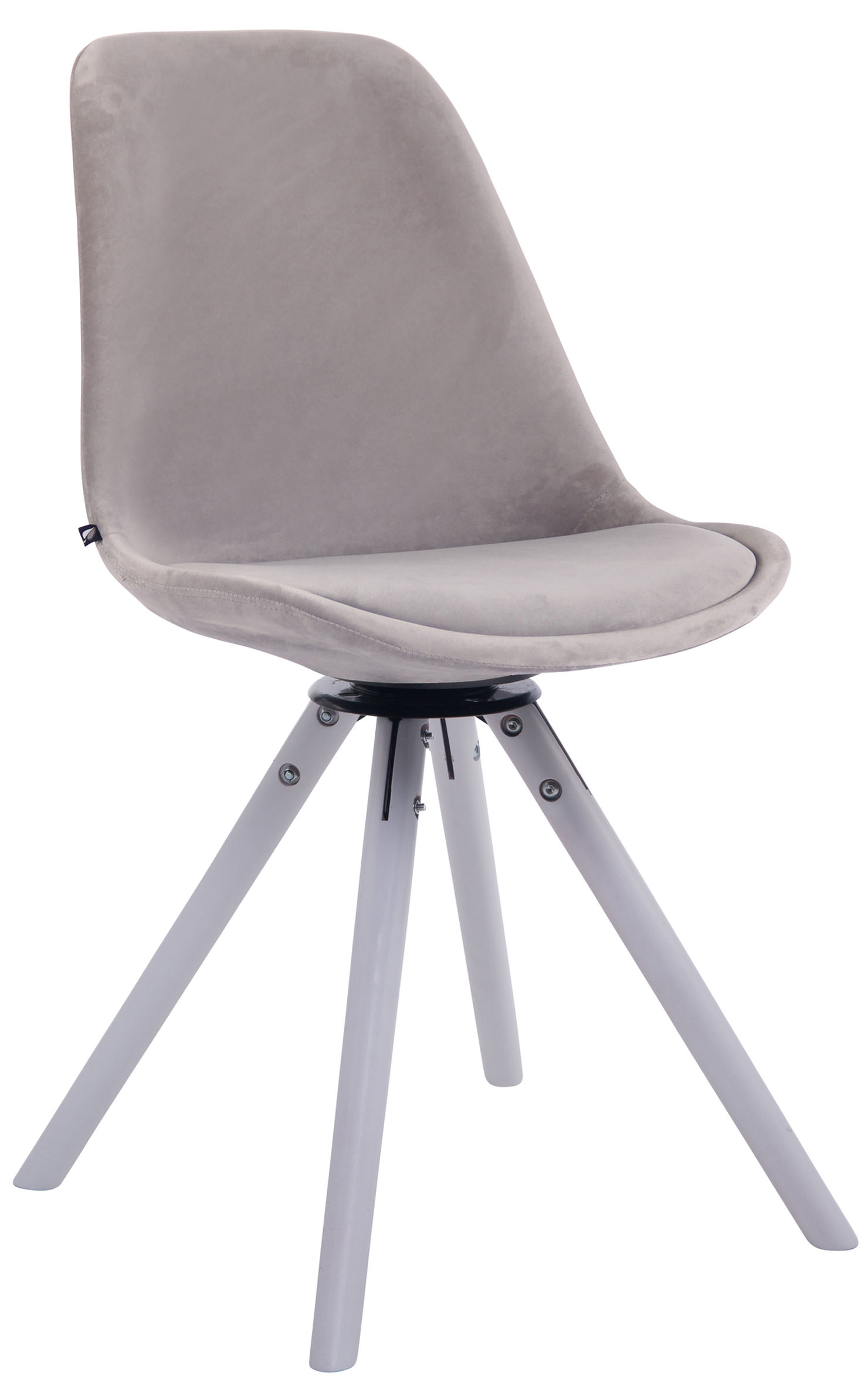 Chaise de salle à manger Troyes Pivotant en velours avec piétement rond