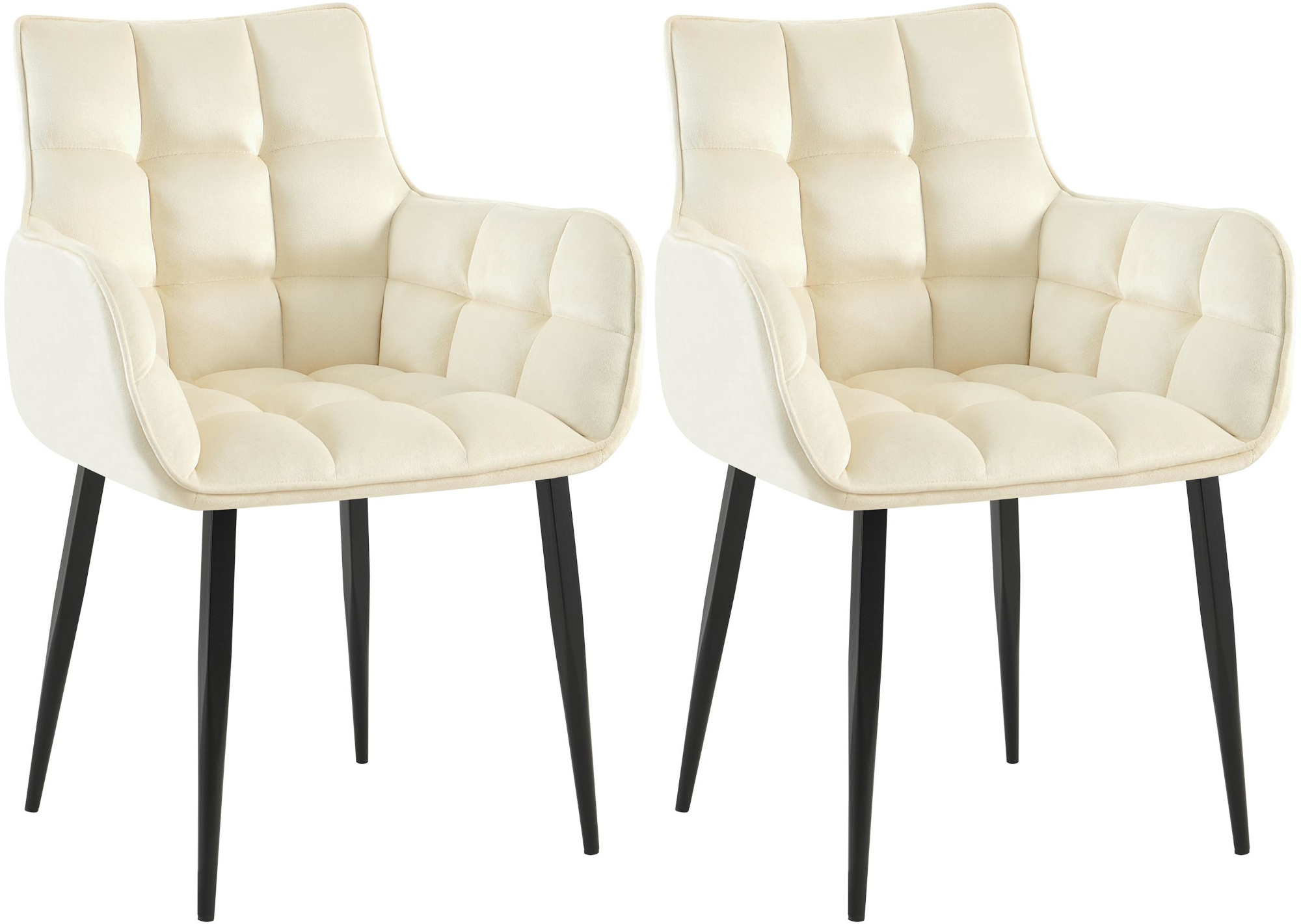 Lot de 2 chaises Tirana velours