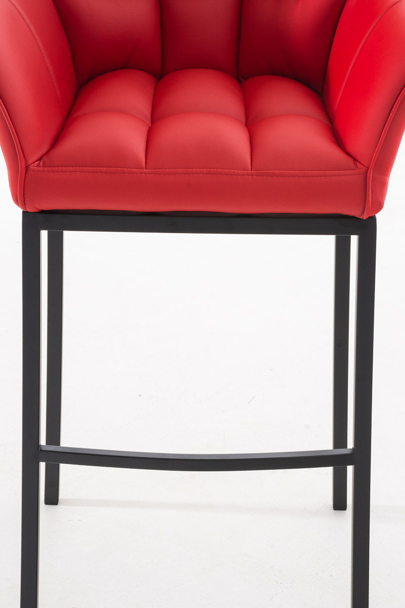Ensemble de 2 tabourets de bar Damaso en similicuir avec piétement en métal