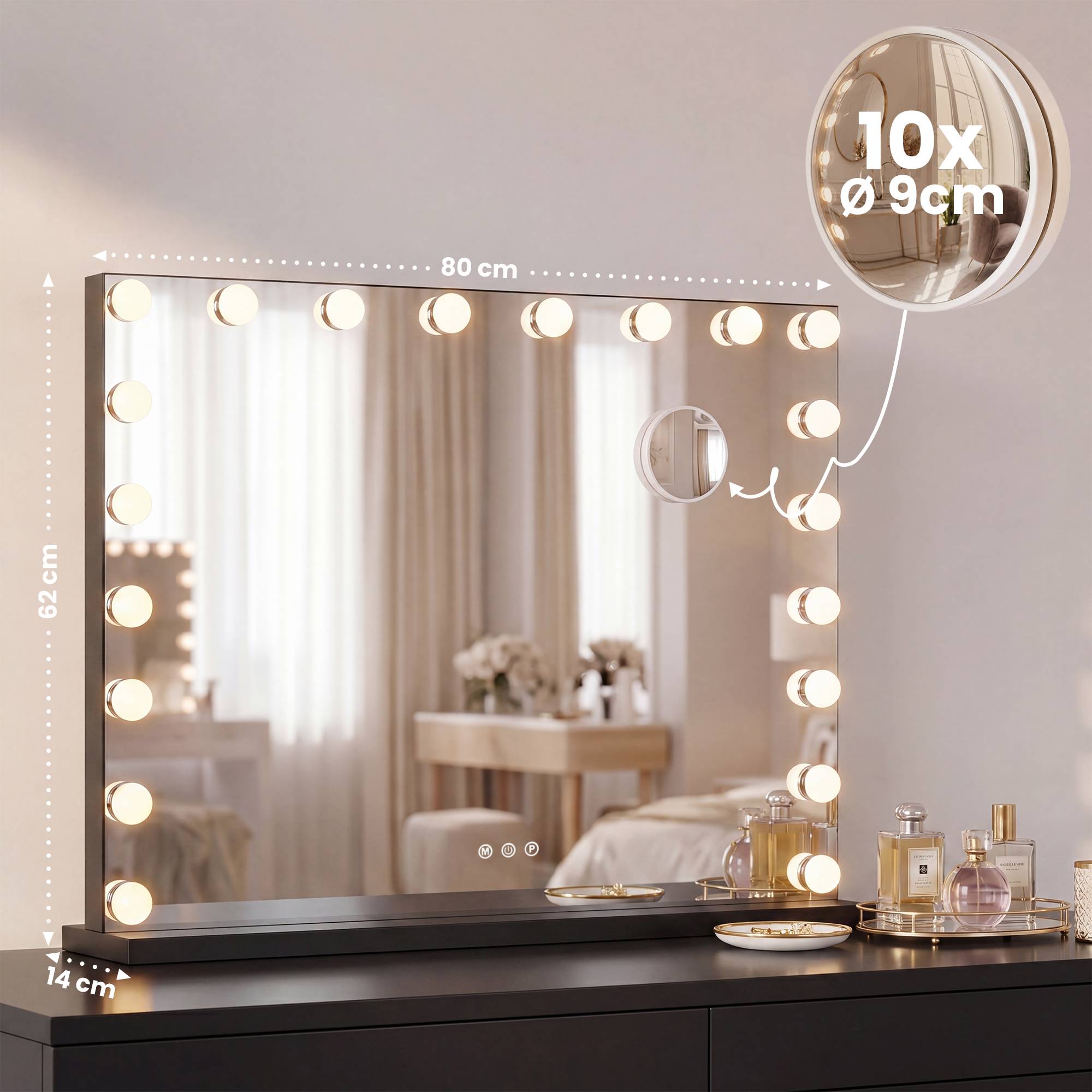 Miroir de maquillage Norlina avec Bluetooth