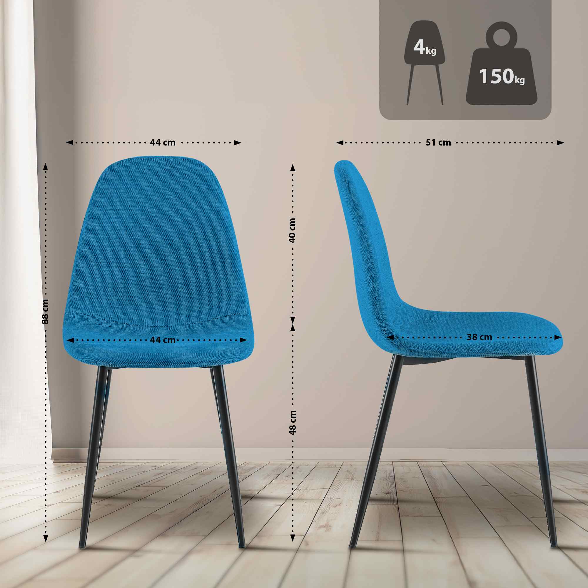 Set de 4 chaises de salle à manger Napier
