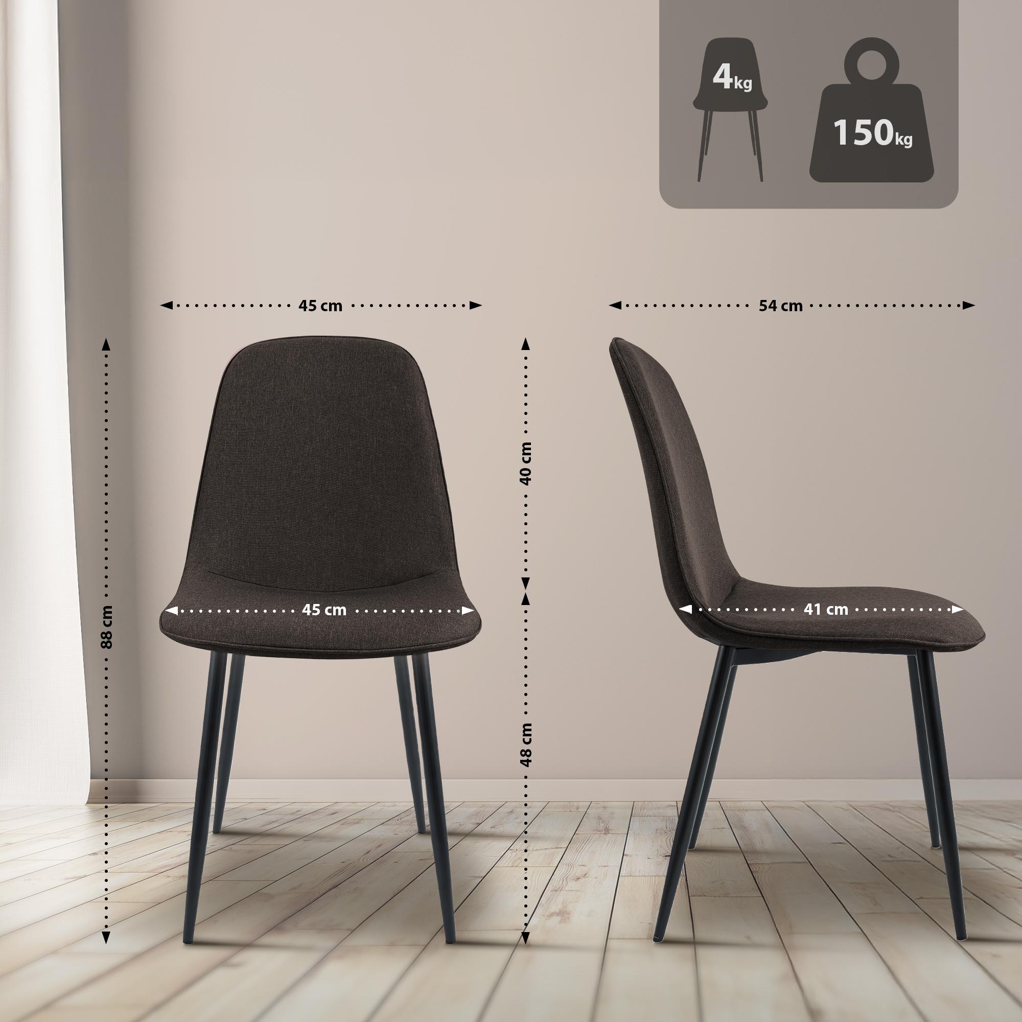 Ensemble de 4 chaises de salle à manger Maryam