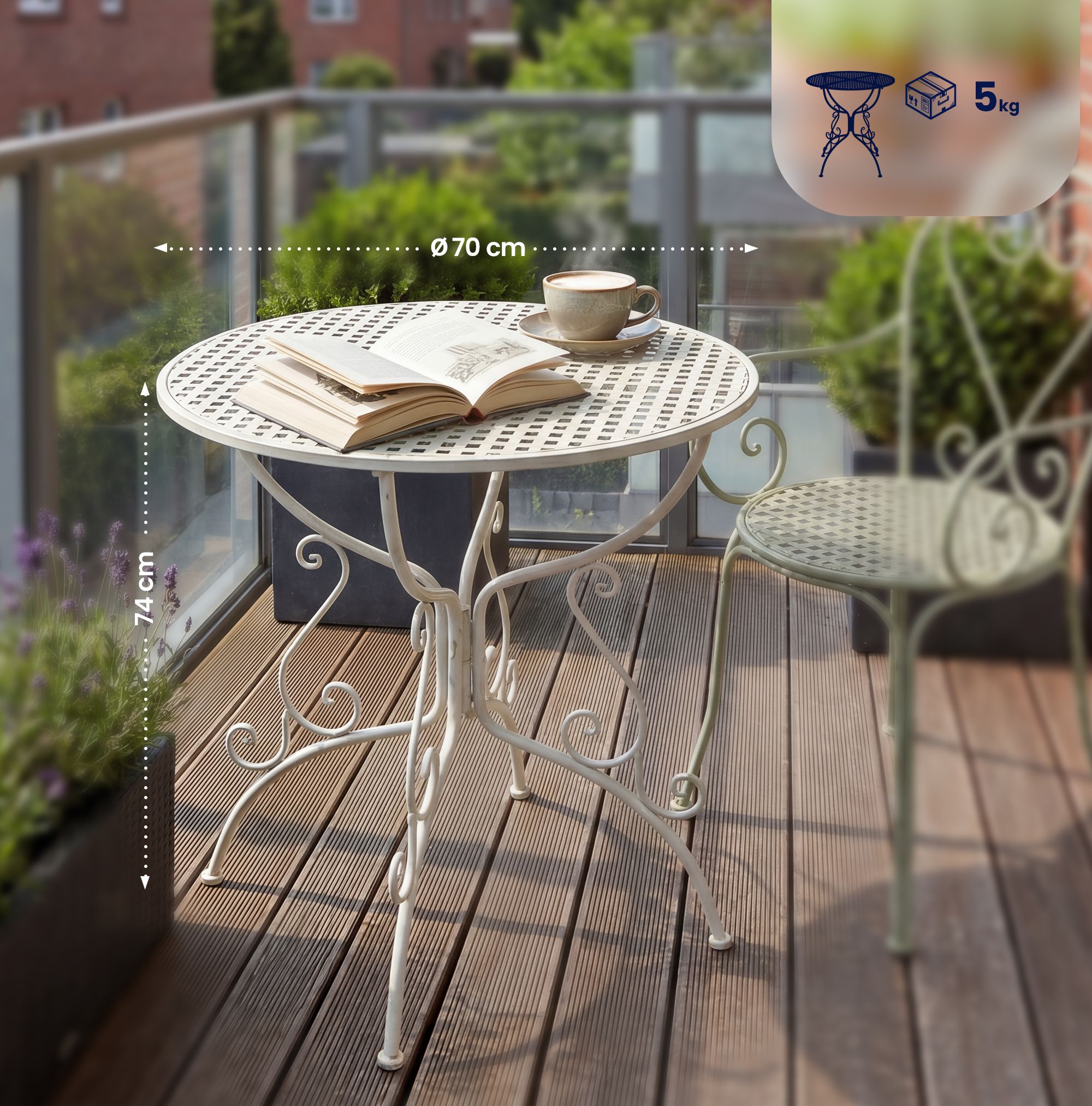 Table de jardin Amanda 70 cm