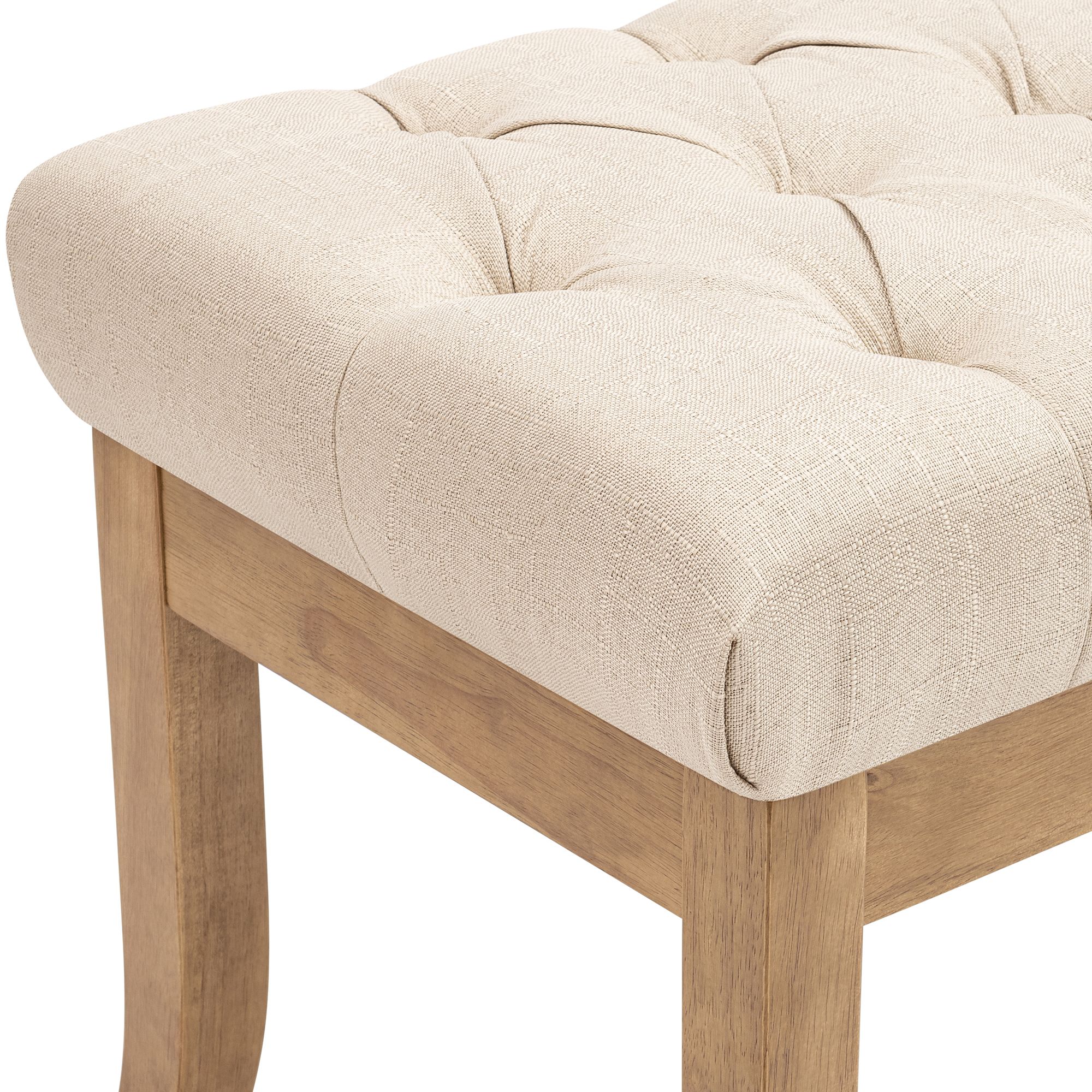 Banquette Ramses en tissu avec piètement en bois clair