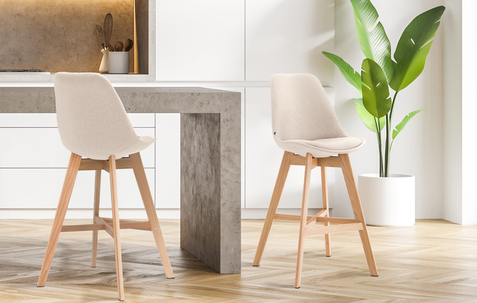 Tabouret de bar Cannes en tissu