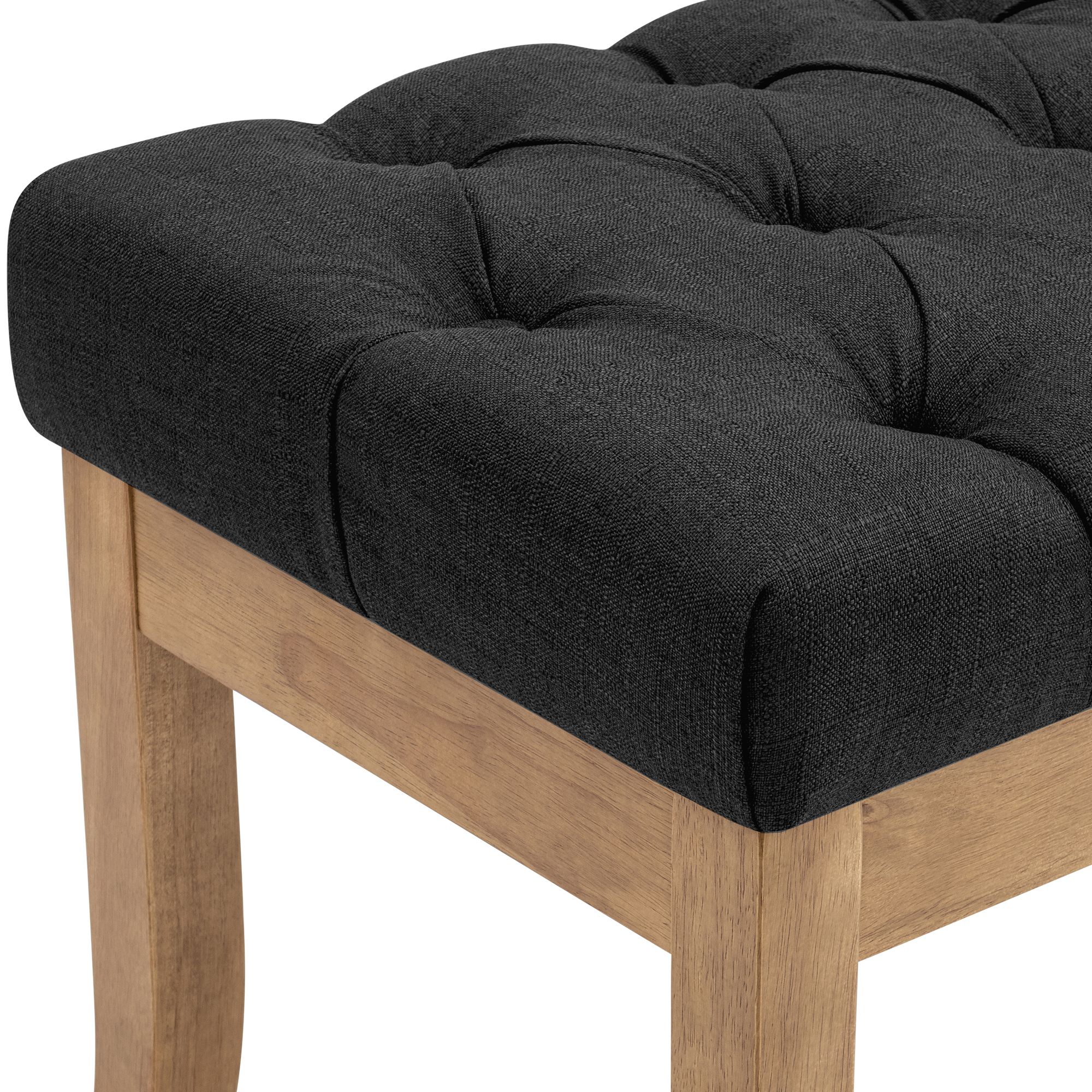Banquette Ramses en tissu avec piètement en bois clair