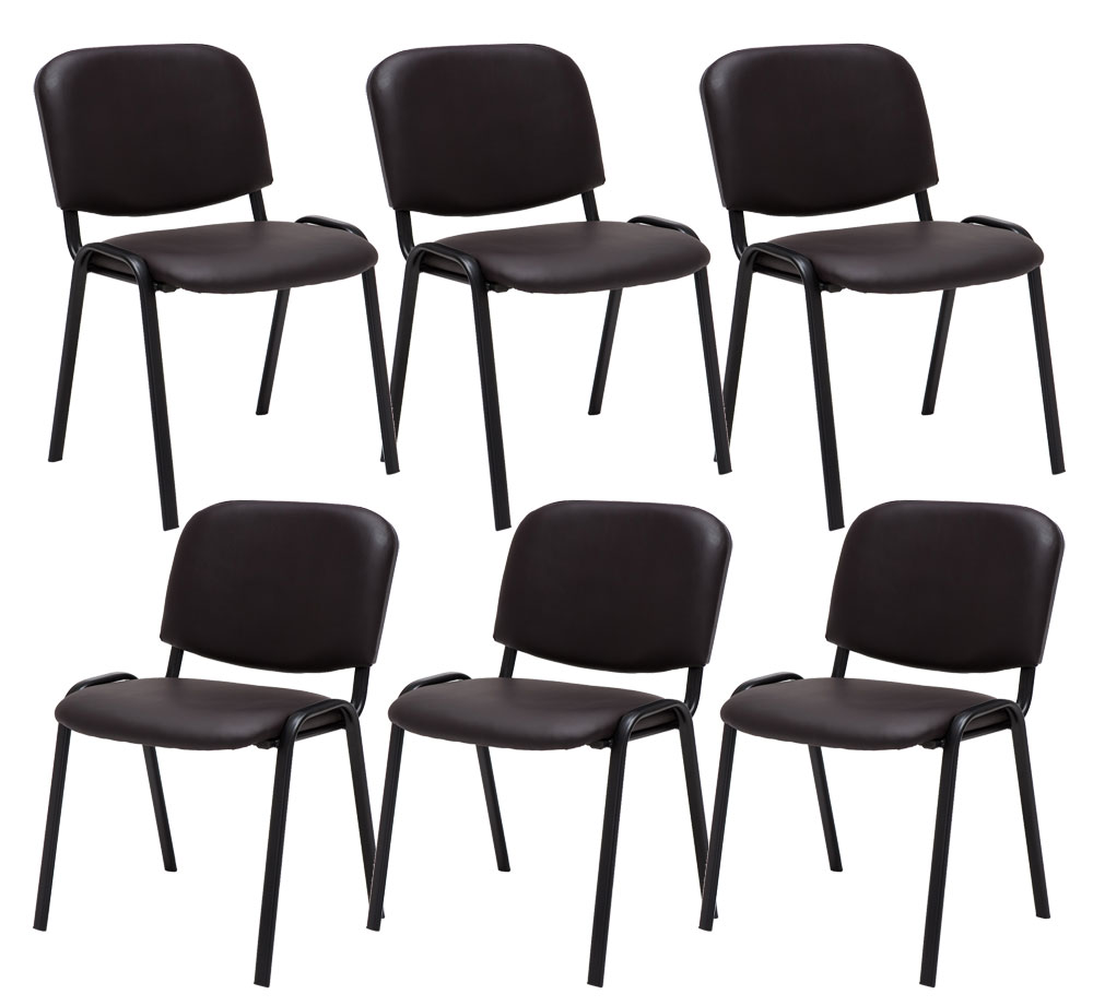 Lot de 6 chaises Visiteur Ken en similicuir