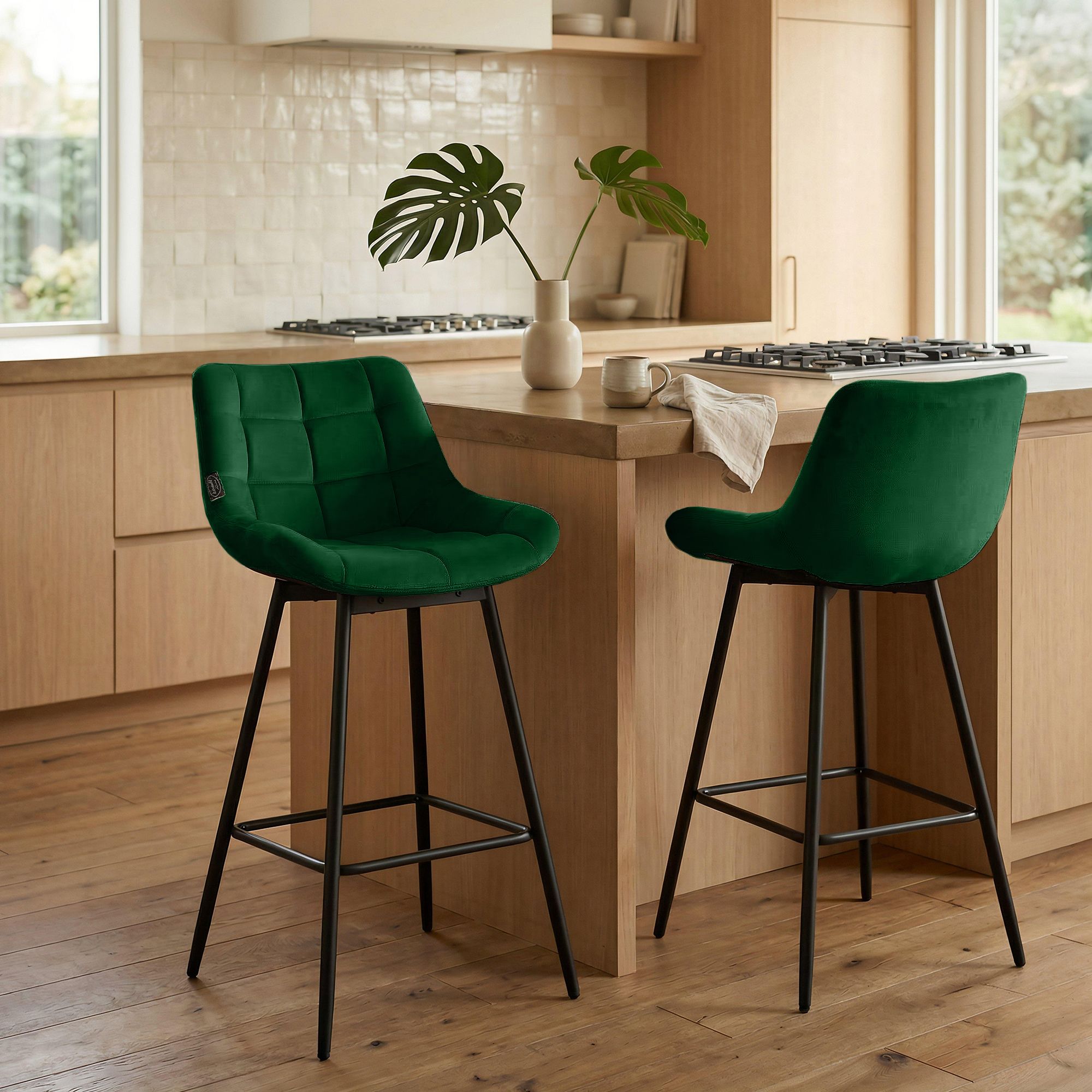 Lot de 4 tabourets de bar Weston pivotants