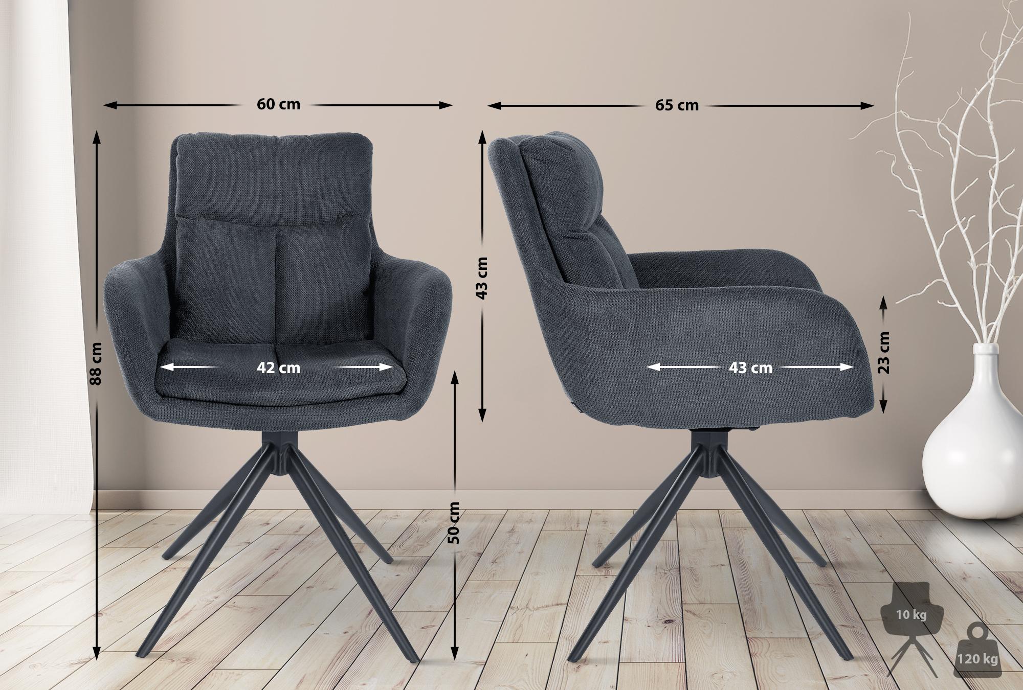 Chaise de salle à manger Vilas Tissu
