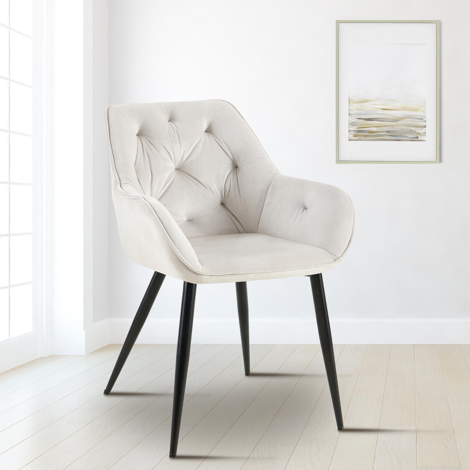 Lot de 2 chaises de salle à manger Cassis revêtement en velours
