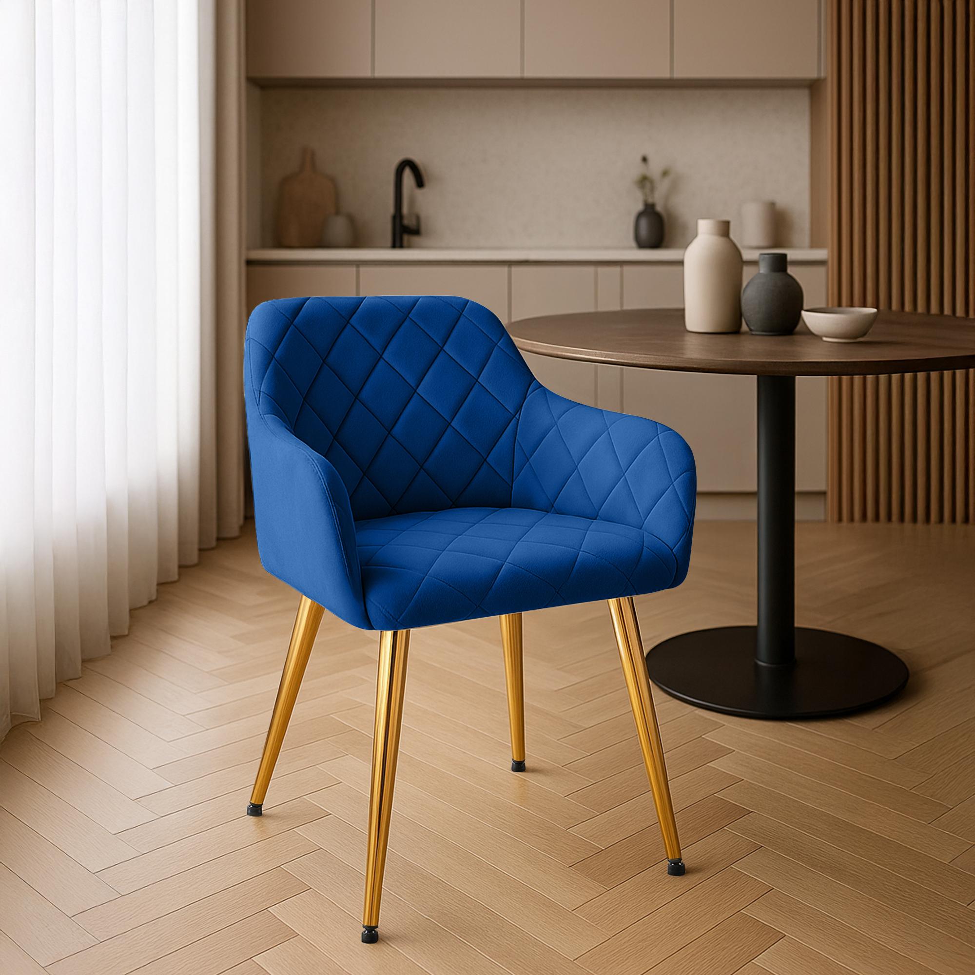 Lot de 2 chaises de salle à manger Monett velours
