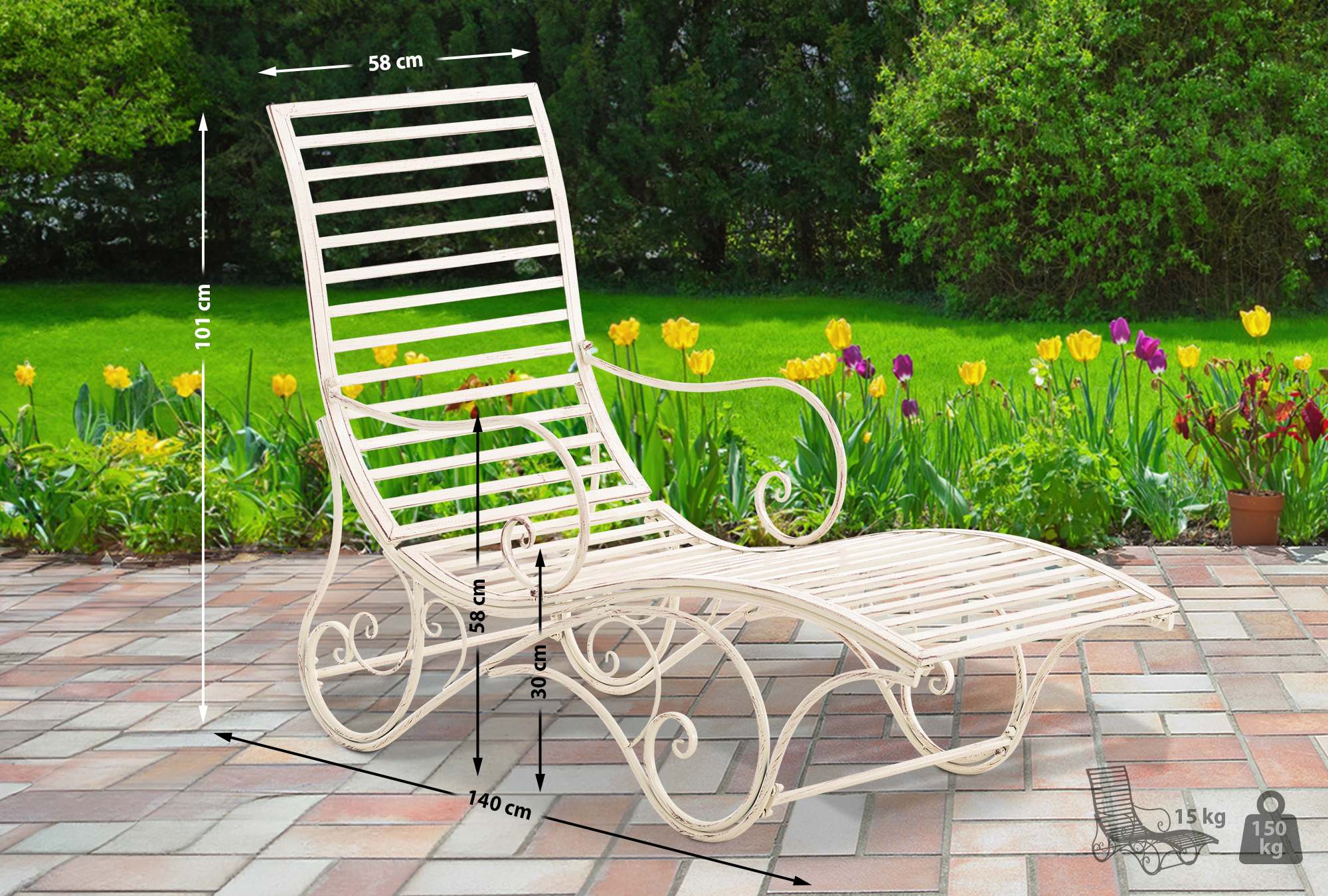 Chaise longue de jardin Amiens