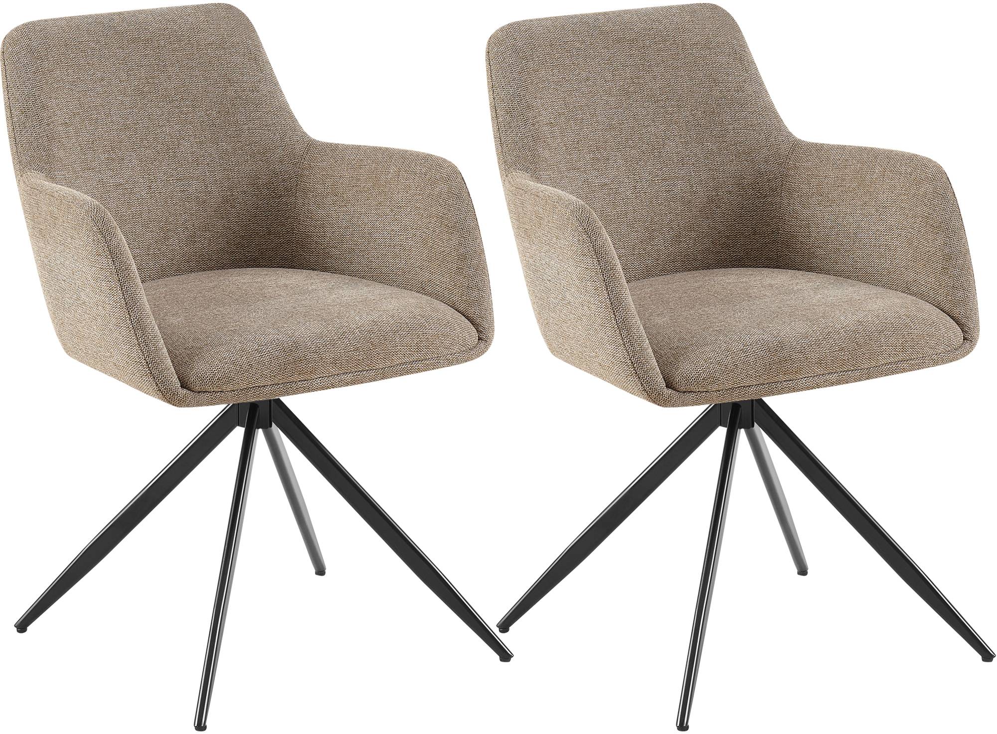 Lot de 2 chaises de salle a manger Olema en tissu