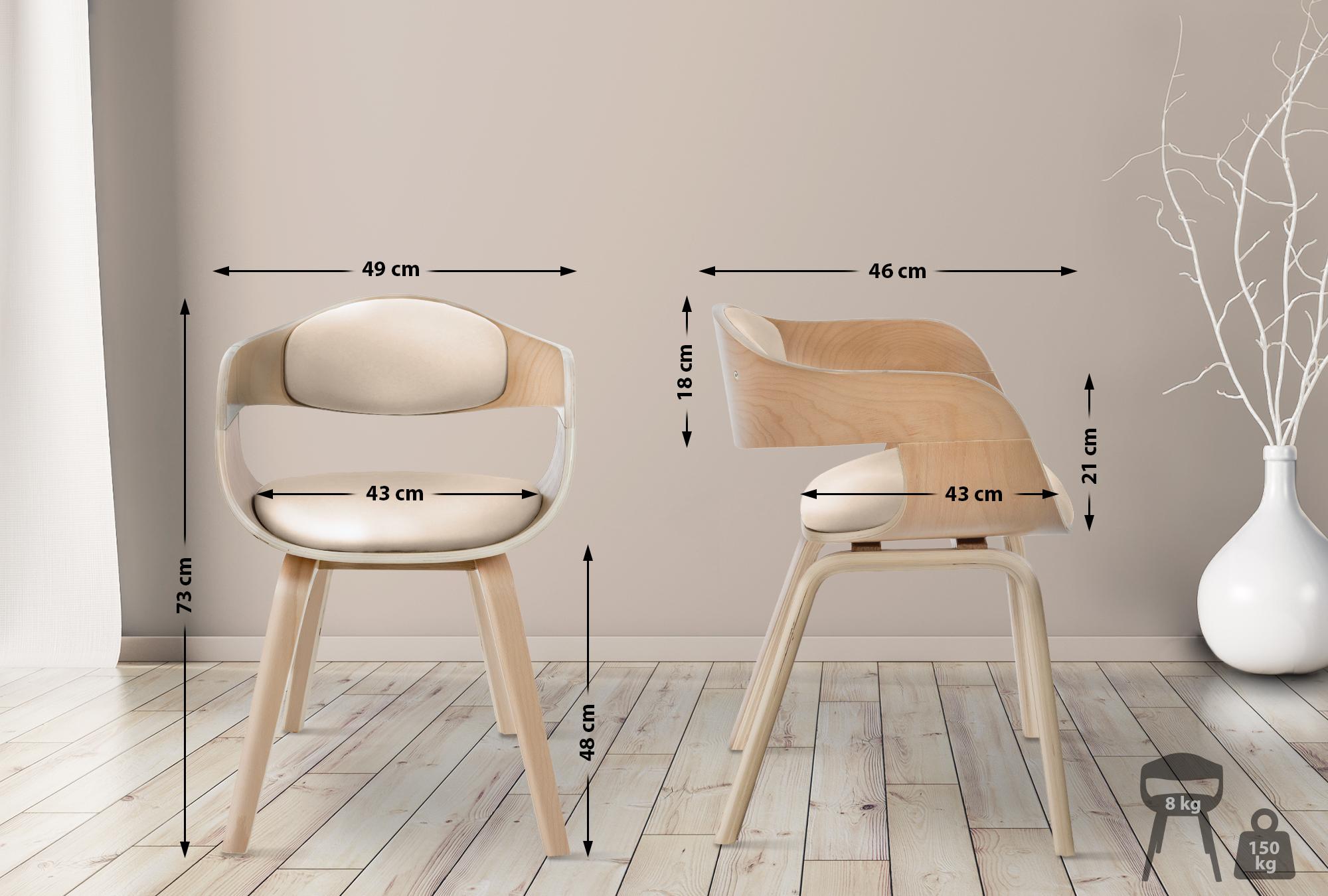 Lot de 2 chaises de salle à manger Kingston en similicuir