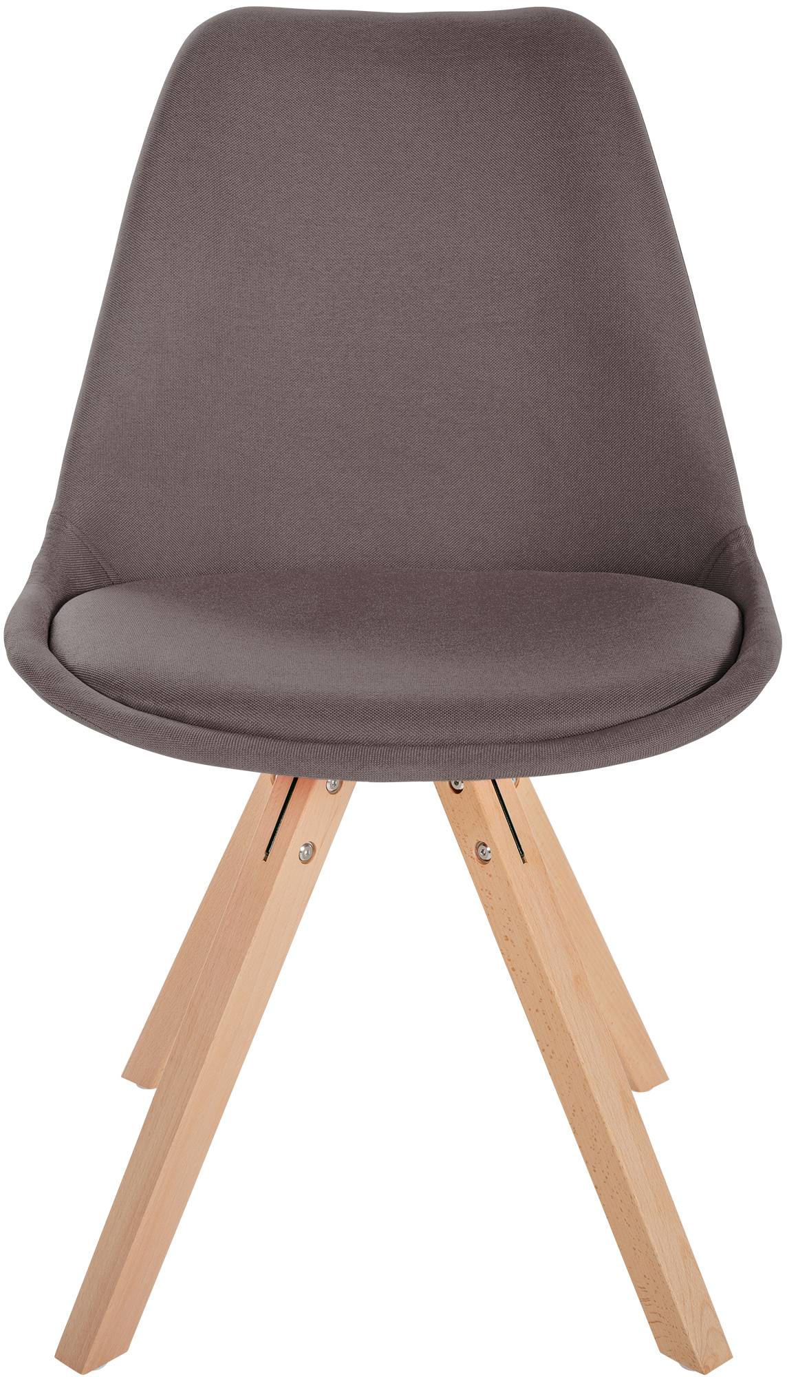 Lot de 4 chaises de salle à manger Sofia en tissu Pieds en bois