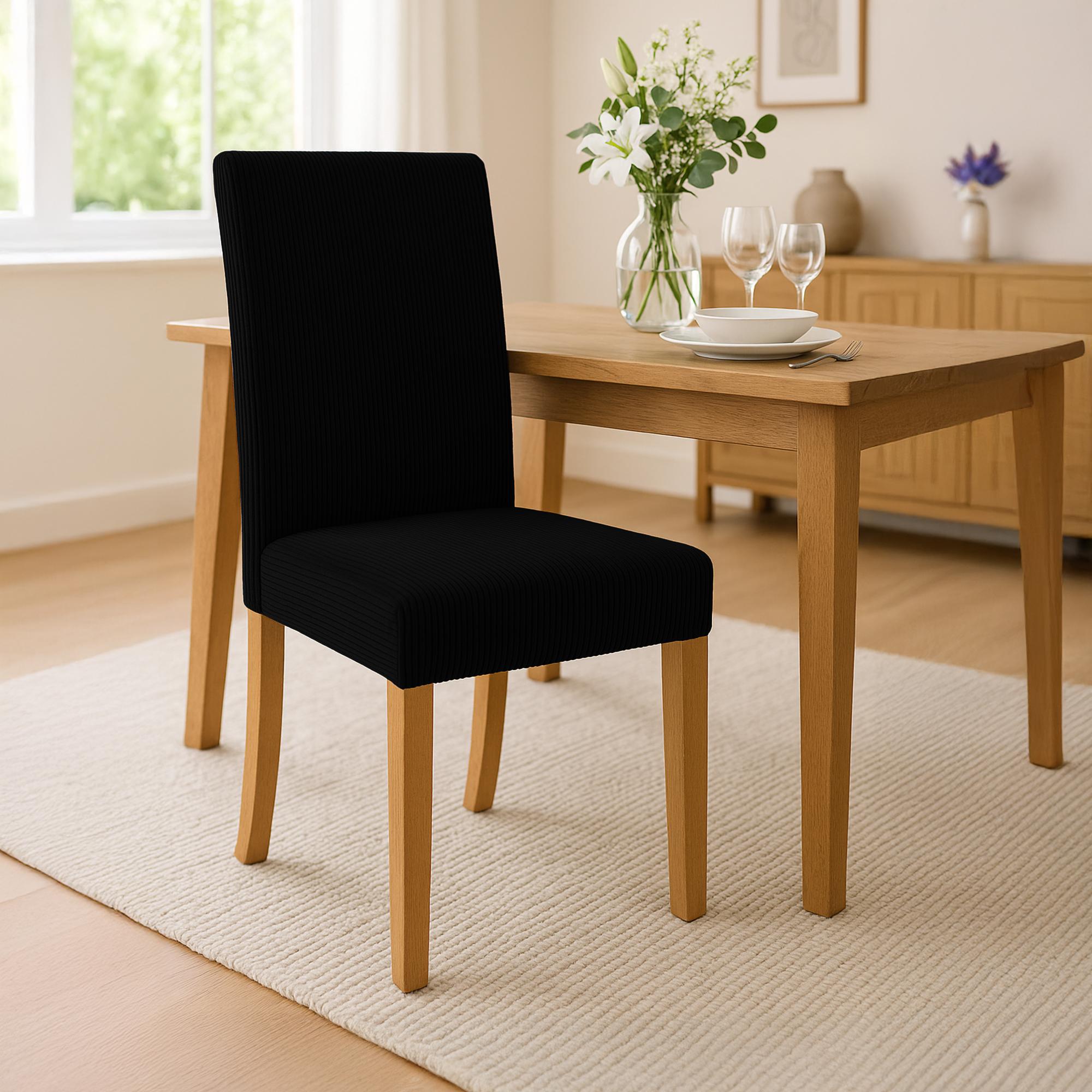 Lot de 2 chaises de salle a manger Ina en velours cotele