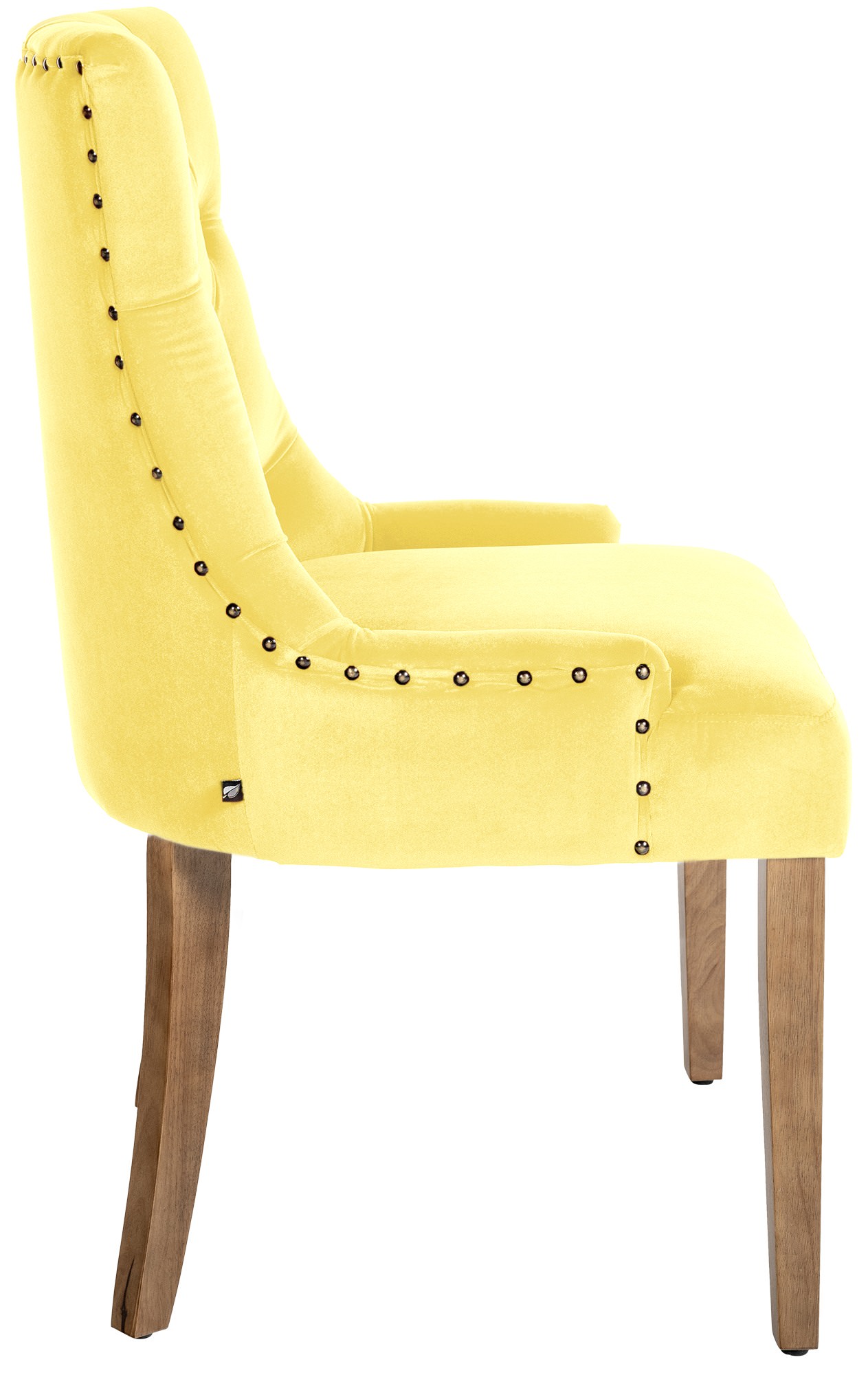 Chaise de salle à manger Aberdeen en Velours avec Piètement en bois d'hévéa