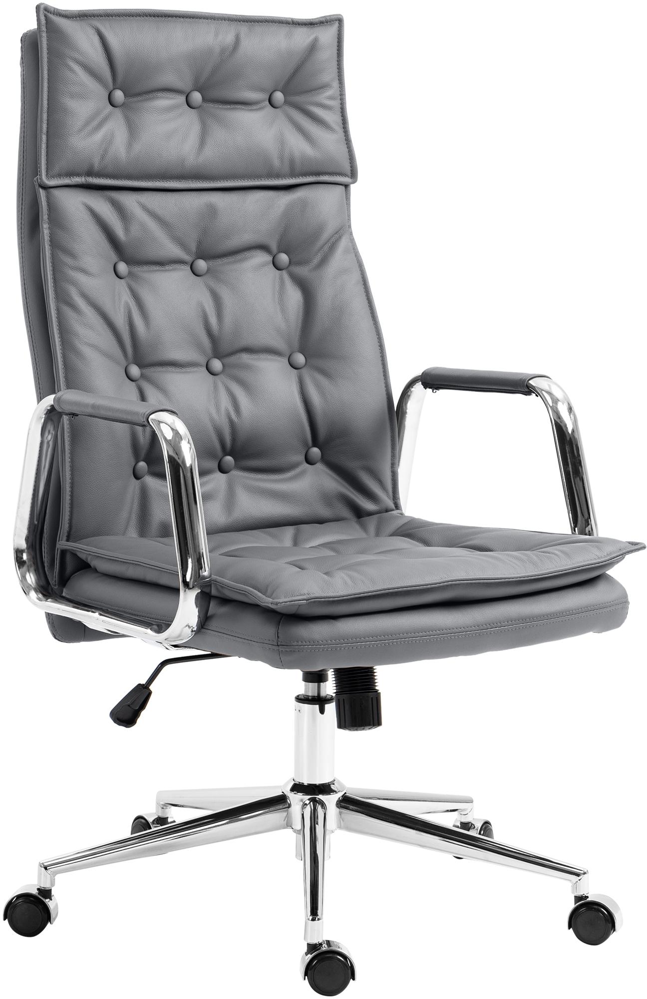 Chaise de bureau Sotira en cuir véritable