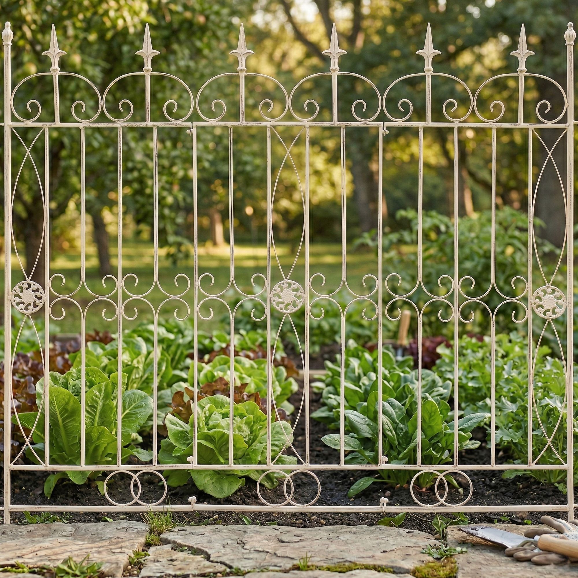 Lot de 4 barrières de jardin Mangold robuste pratique et facile à installer pour délimiter et protéger vos espaces extérieurs