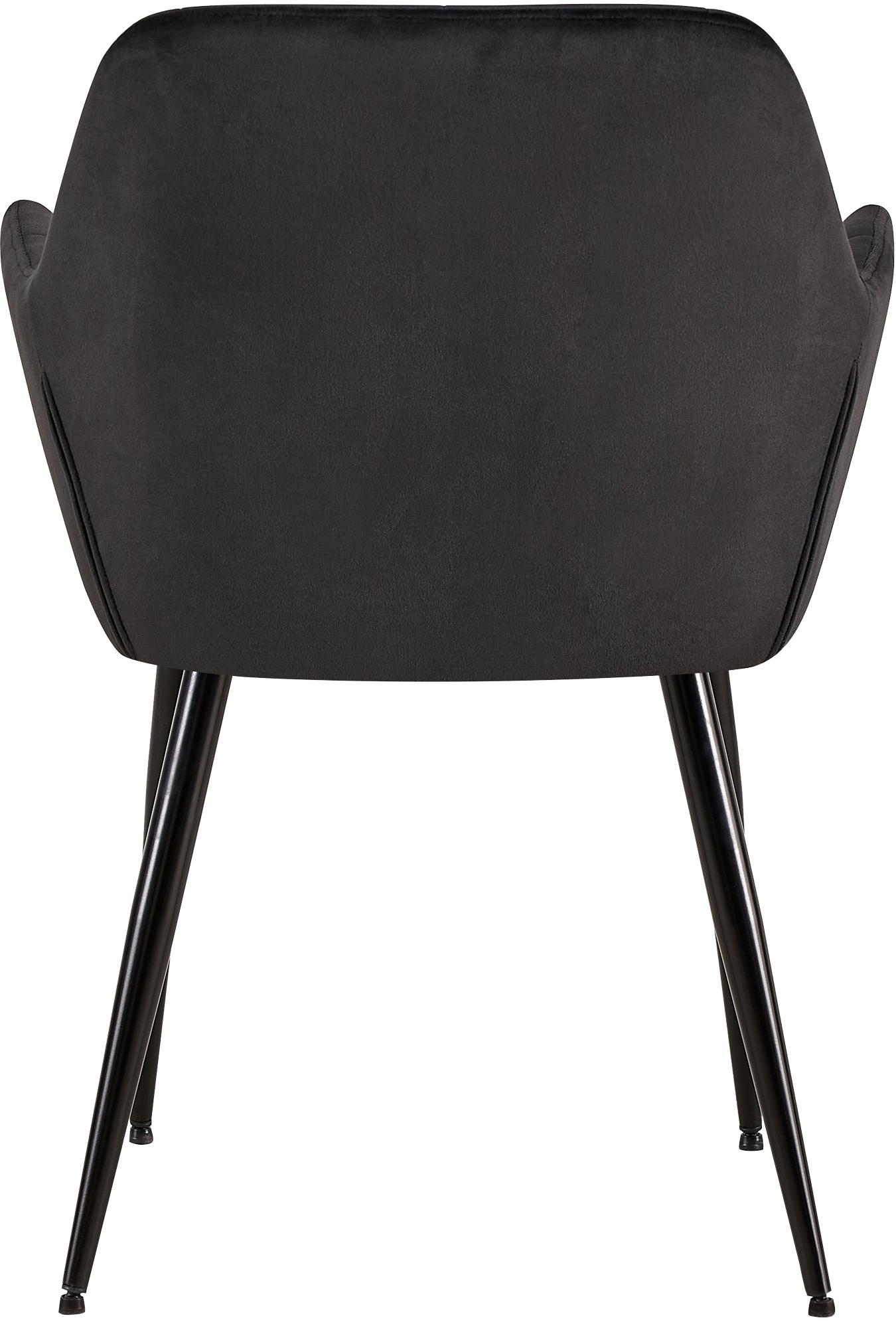 Chaise de salle à manger Emia en Velours avec Piètement en Métal noir