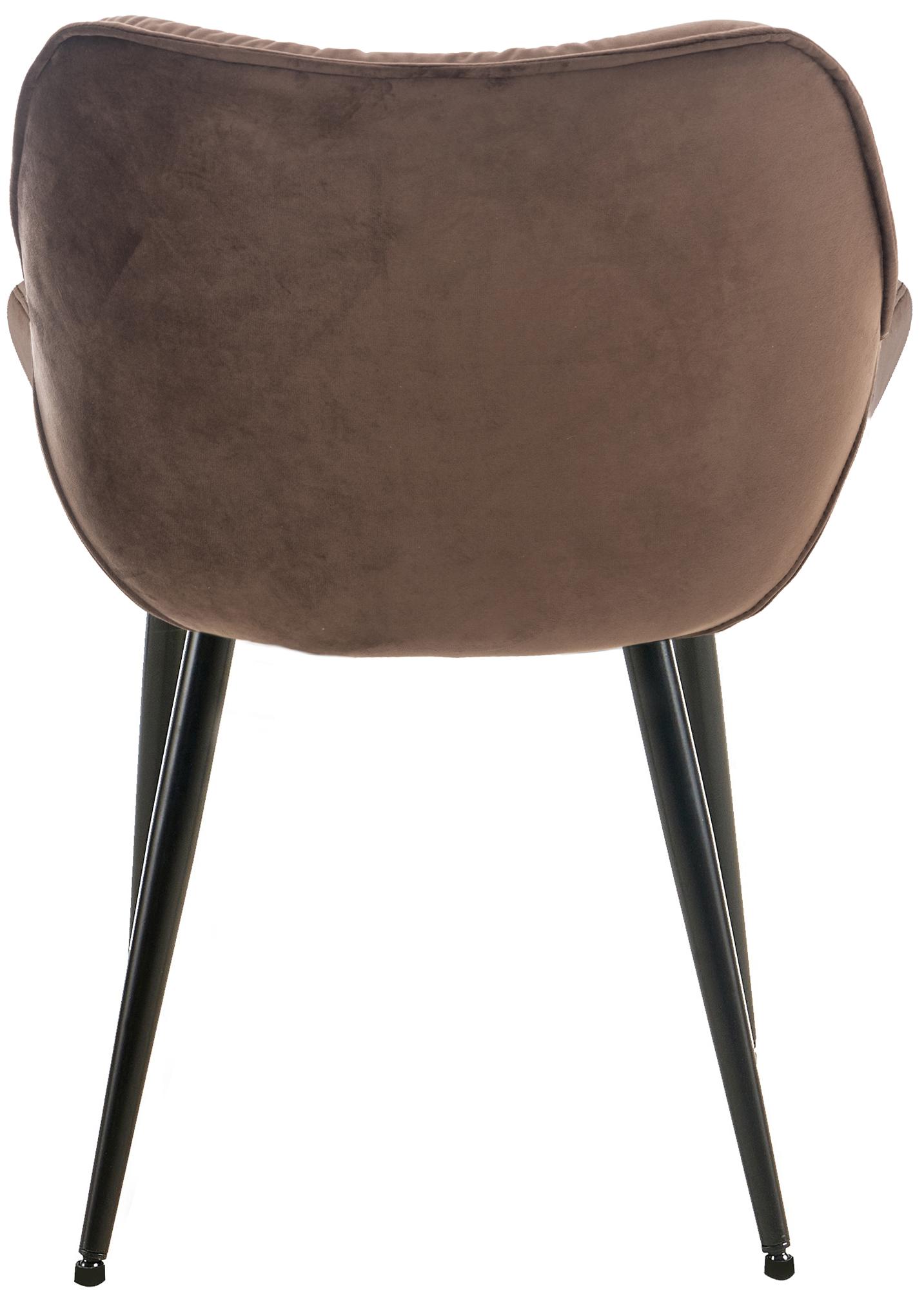 Chaise de salle à manger Tanna en Velours avec Piètement en Métal noir