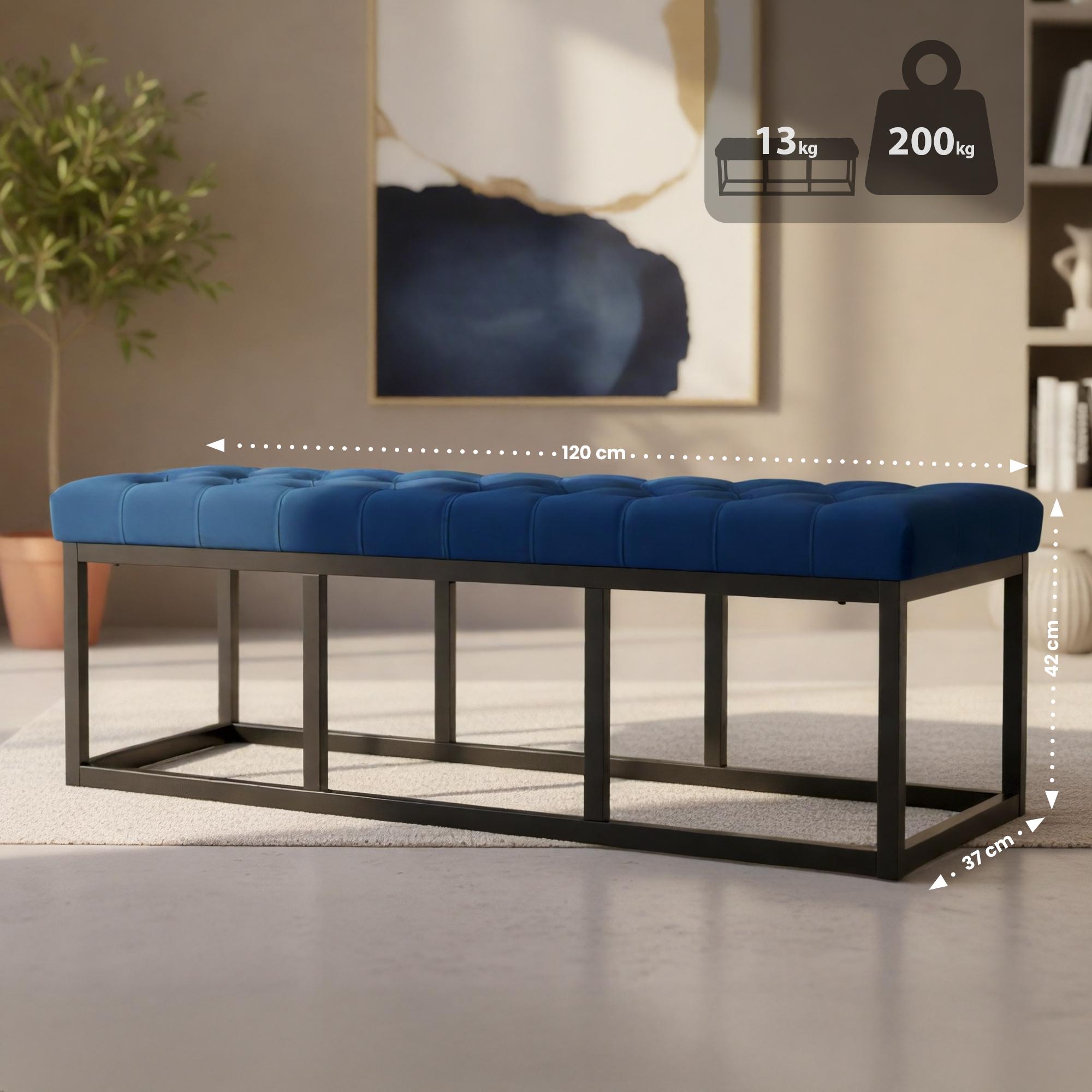 Banc Polson Velours Noir