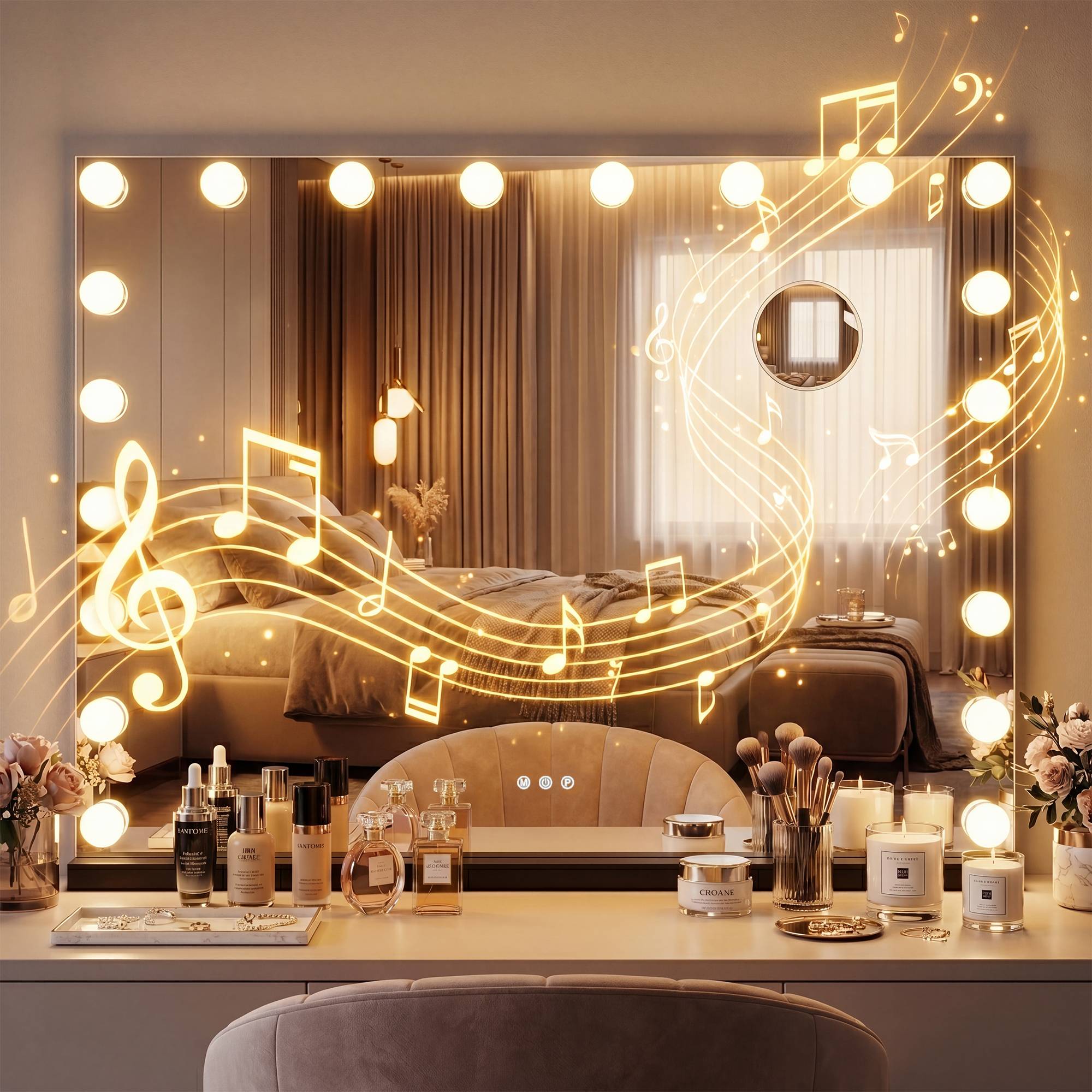 Miroir de maquillage Norlina avec Bluetooth